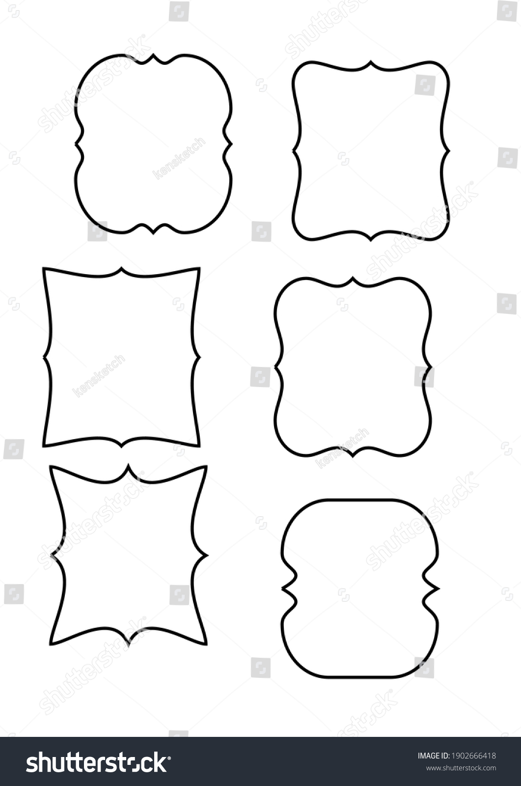 Frame Shapes Black Color Stock Vector (Royalty Free) 1902666418 ...