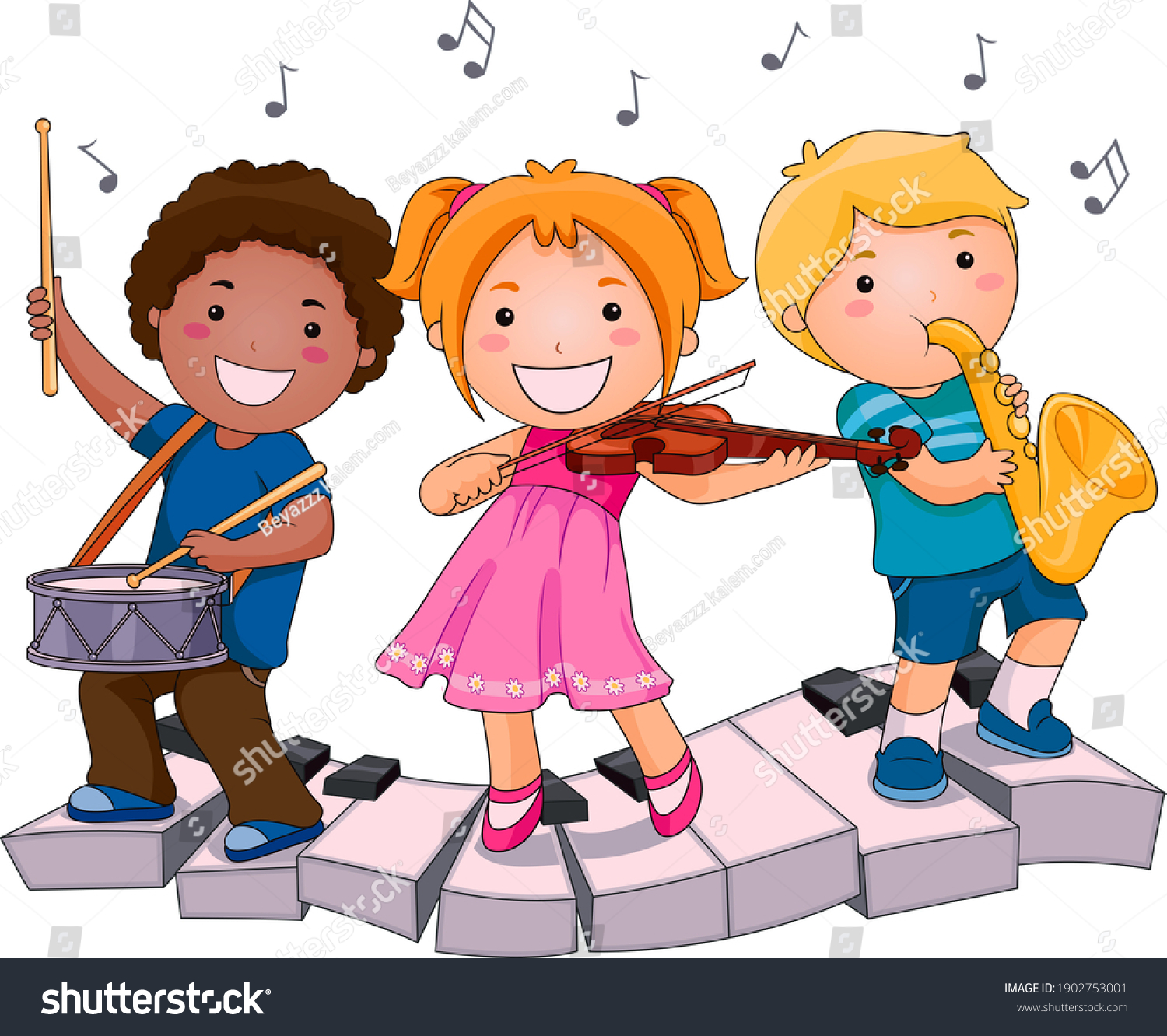 Дети играют на музыкальных инструментах