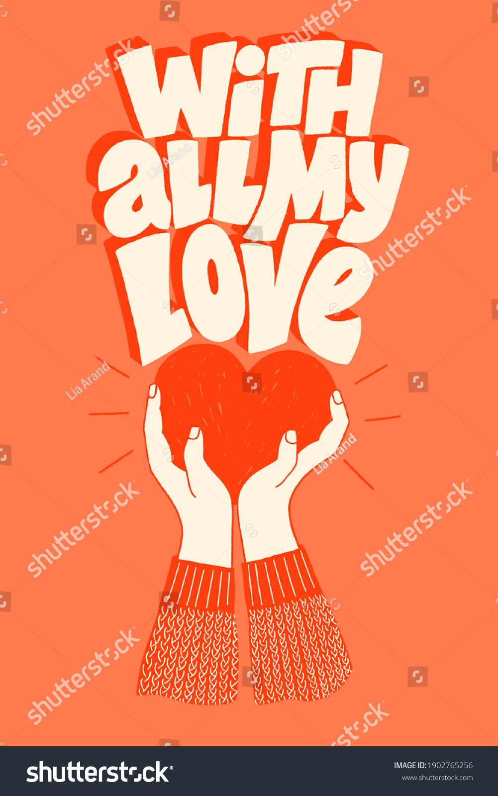 all-my-love-handdrawn-lettering-typography-stock-vector-royalty-free