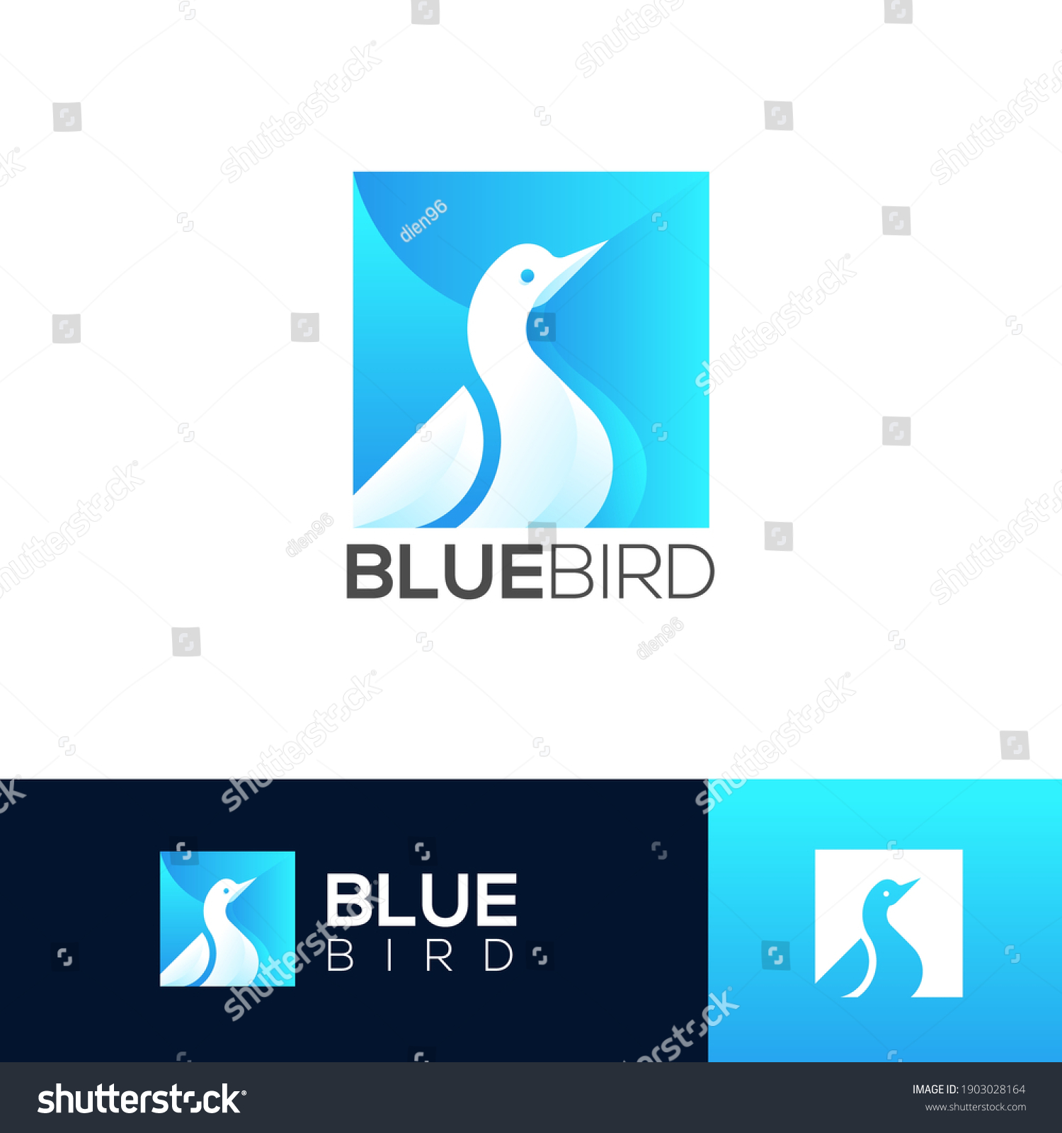 Blue Bird Logo Template Company Personal Stock Vector (Royalty Free ...