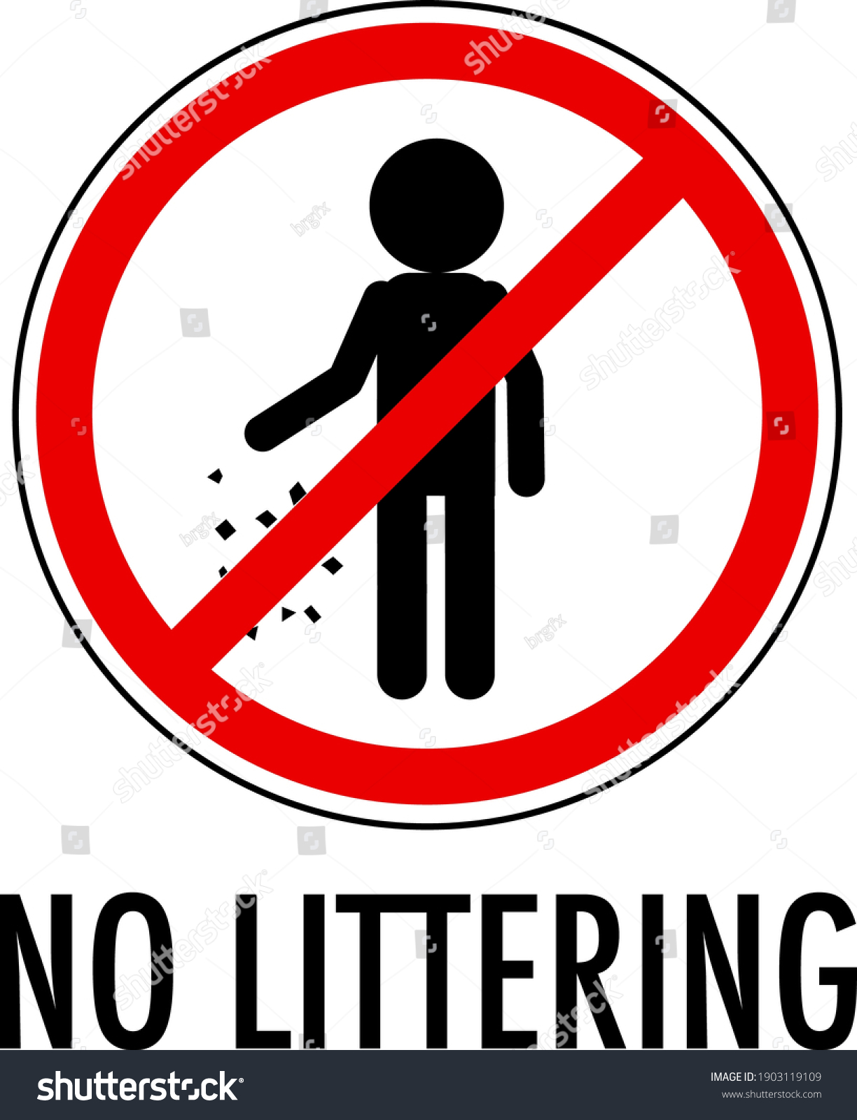 No Littering Isolated On White Background Stock Vector (Royalty Free ...