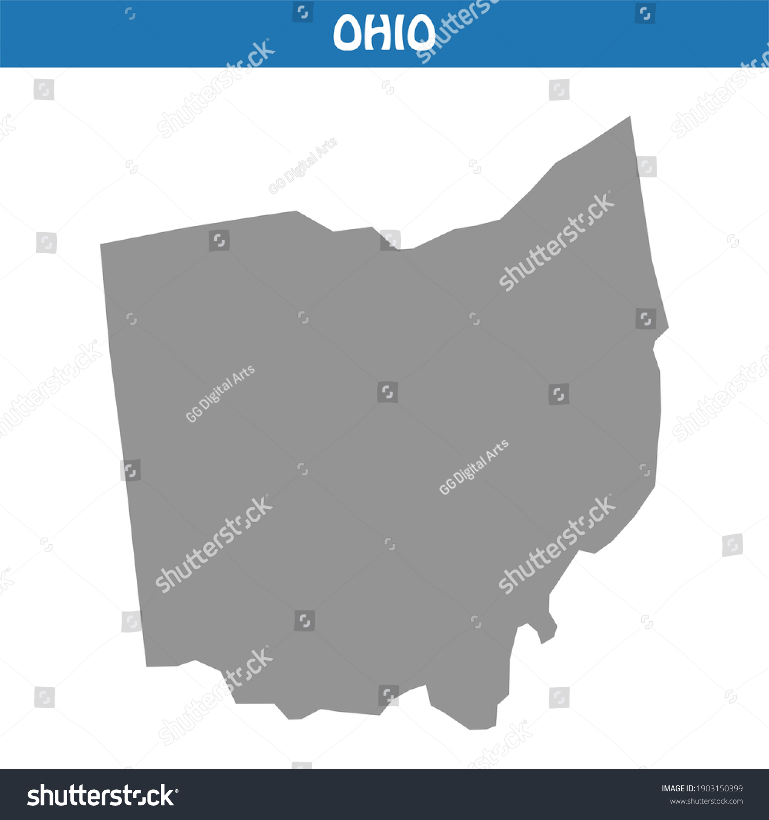 Ohio Map Vector Editable Maps Stock Vector (Royalty Free) 1903150399 ...