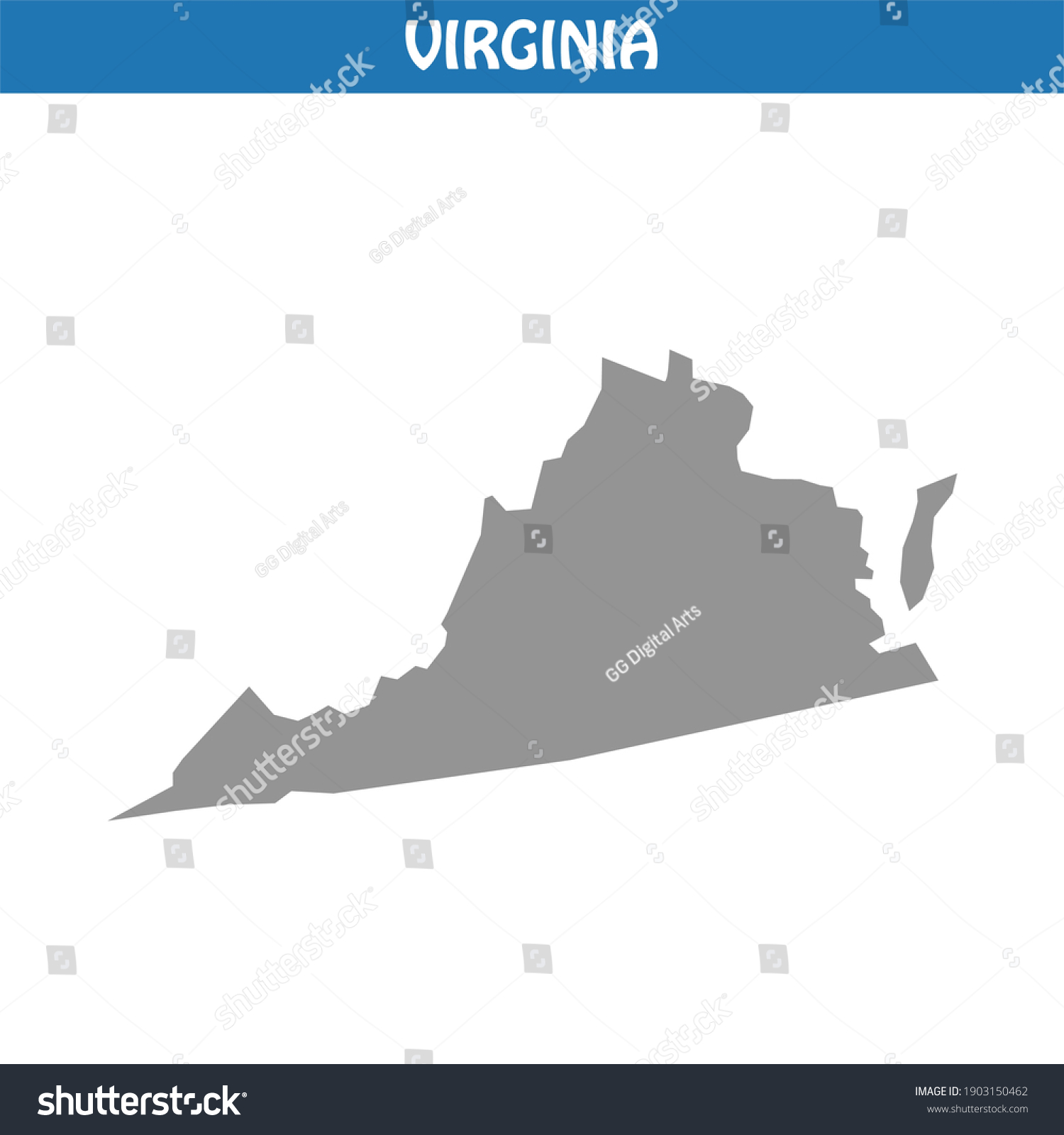 Virginia Map Vector Editable Maps   Stock Vector Virginia Map Vector Editable Maps 1903150462 