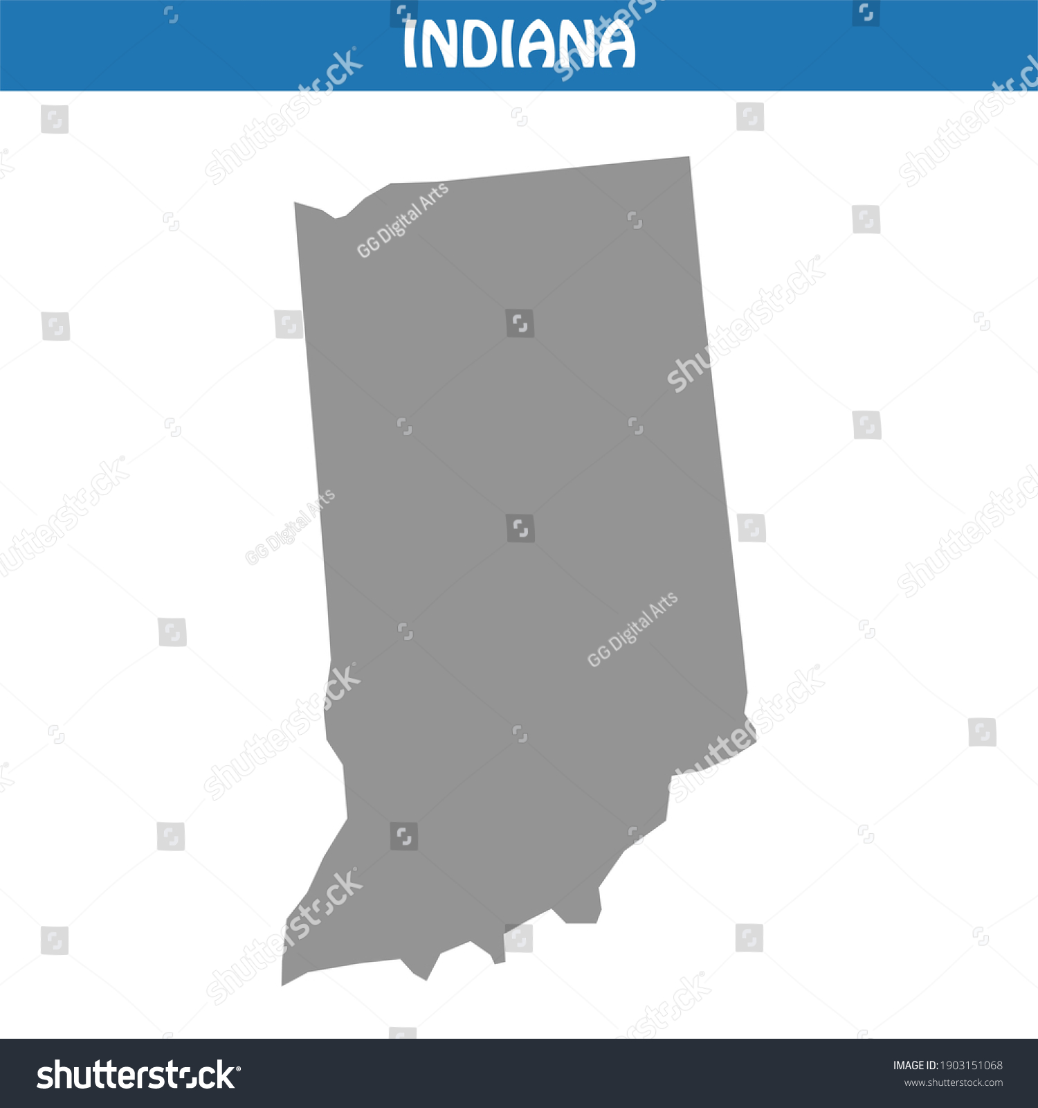 Indiana Map Vector Editable Maps Stock Vector (Royalty Free) 1903151068 ...