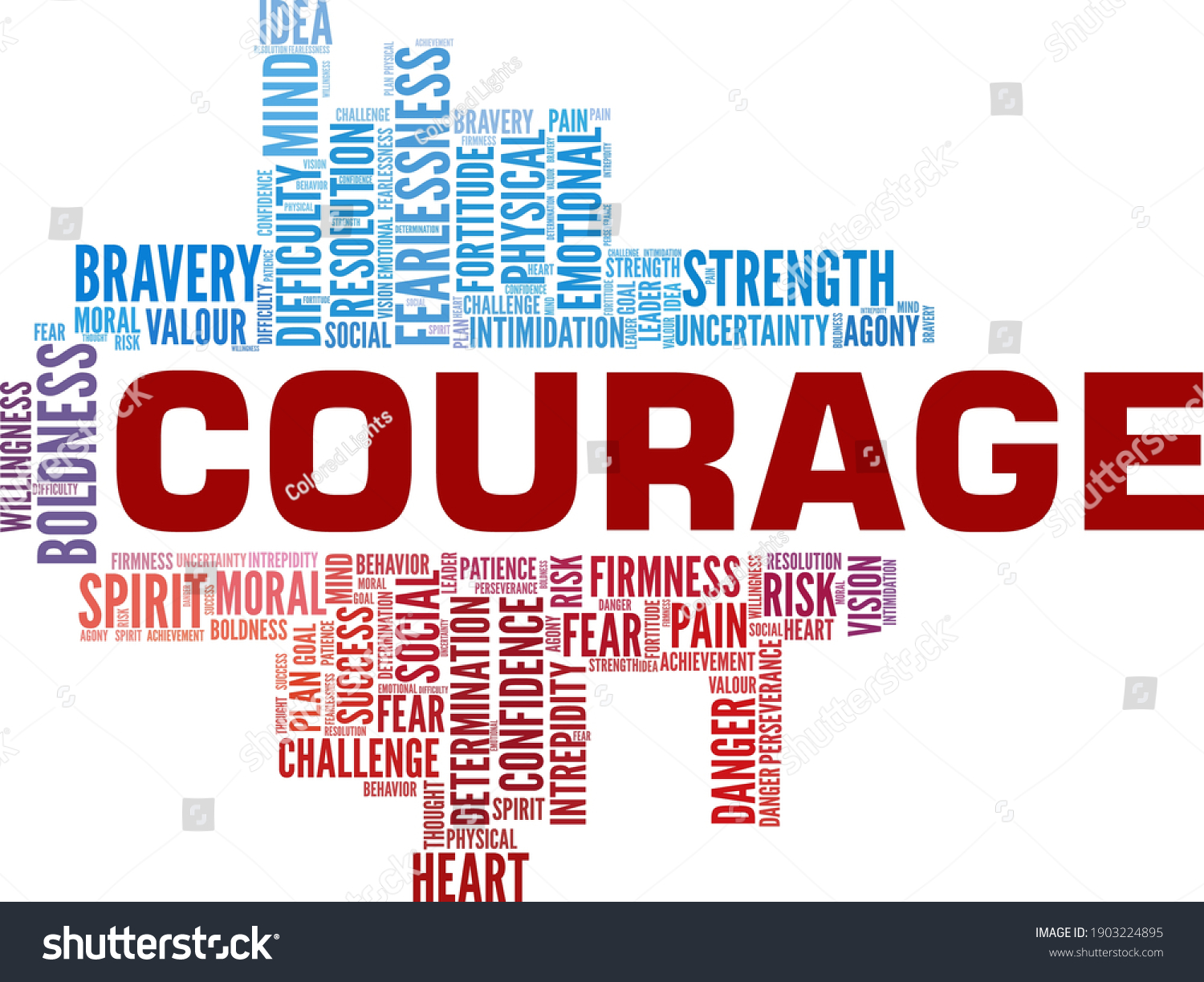 Courage Vector Illustration Word Cloud Isolated Stock Vector (Royalty ...