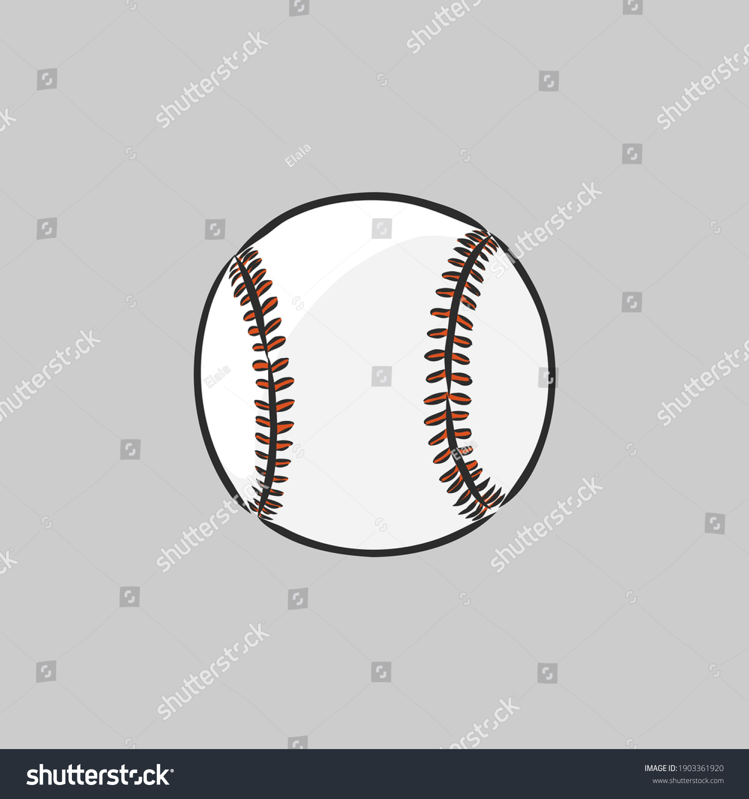 Baseball Ball On White Background Baseball Stock Vector (Royalty Free ...