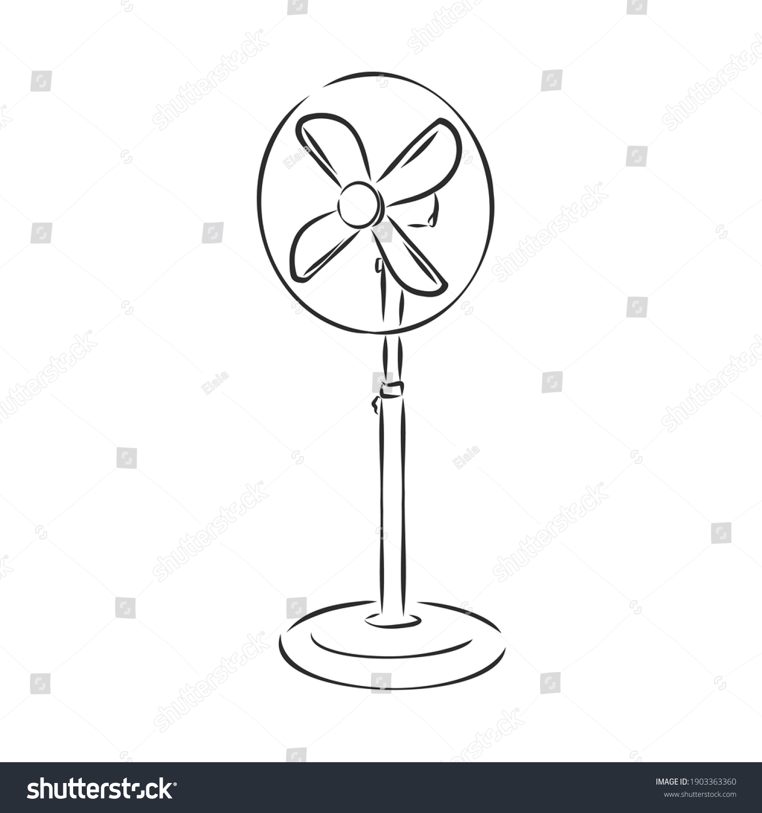 Electrical Fan Working Vector Cartoon Illustration Stock Vector ...