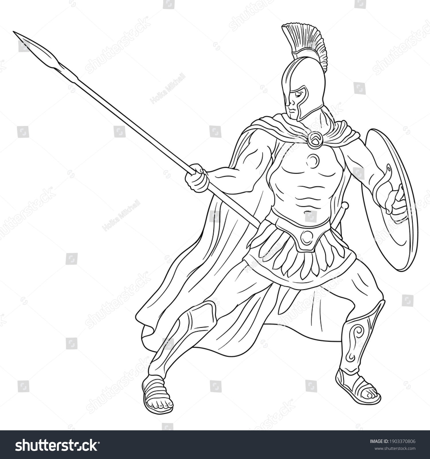 Ancient Roman Warrior Legionary Spear Shield Stock Vector (Royalty Free ...