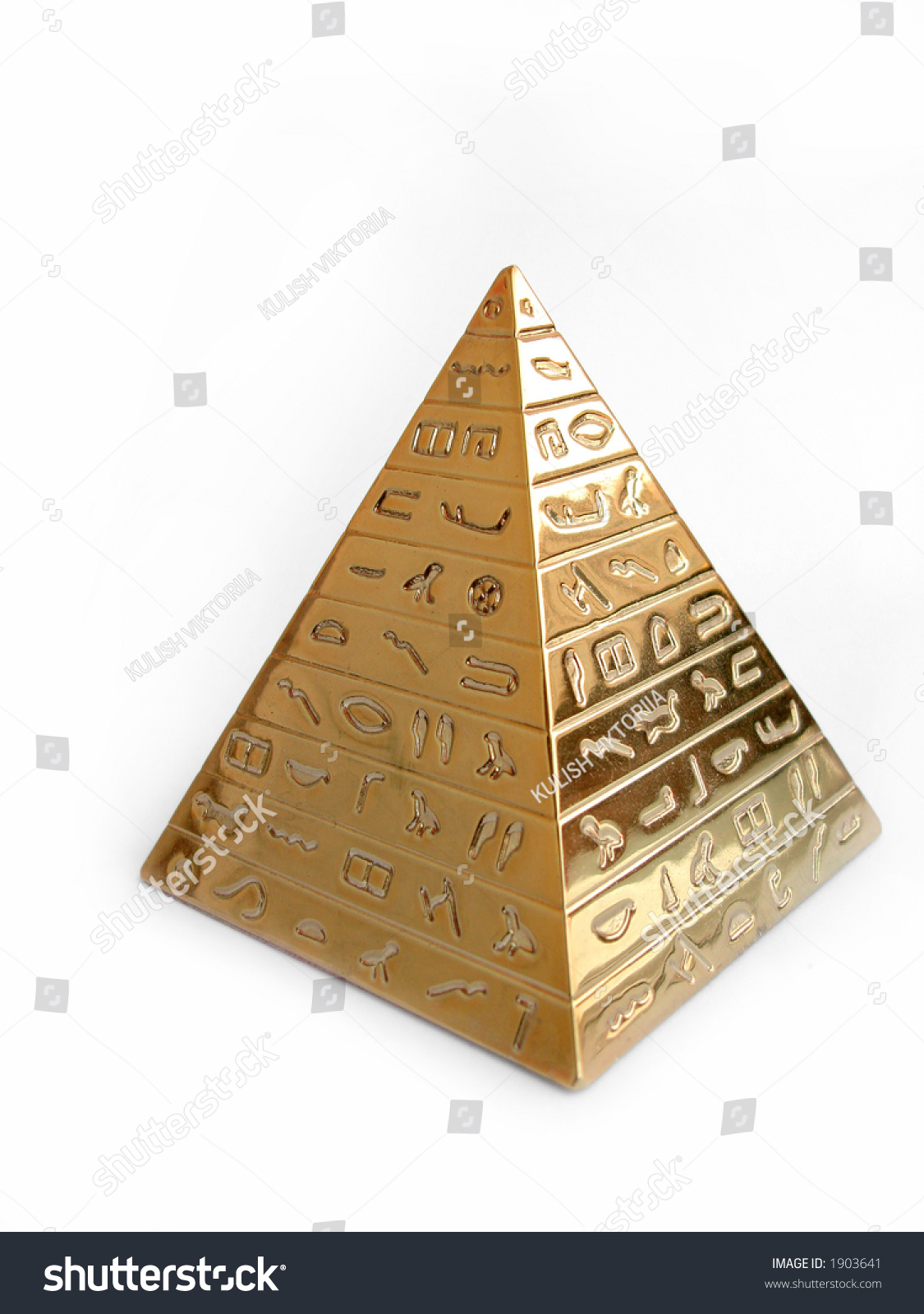 Golden Pyramid Hieroglyphs On White Background Stock Photo 1903641 ...