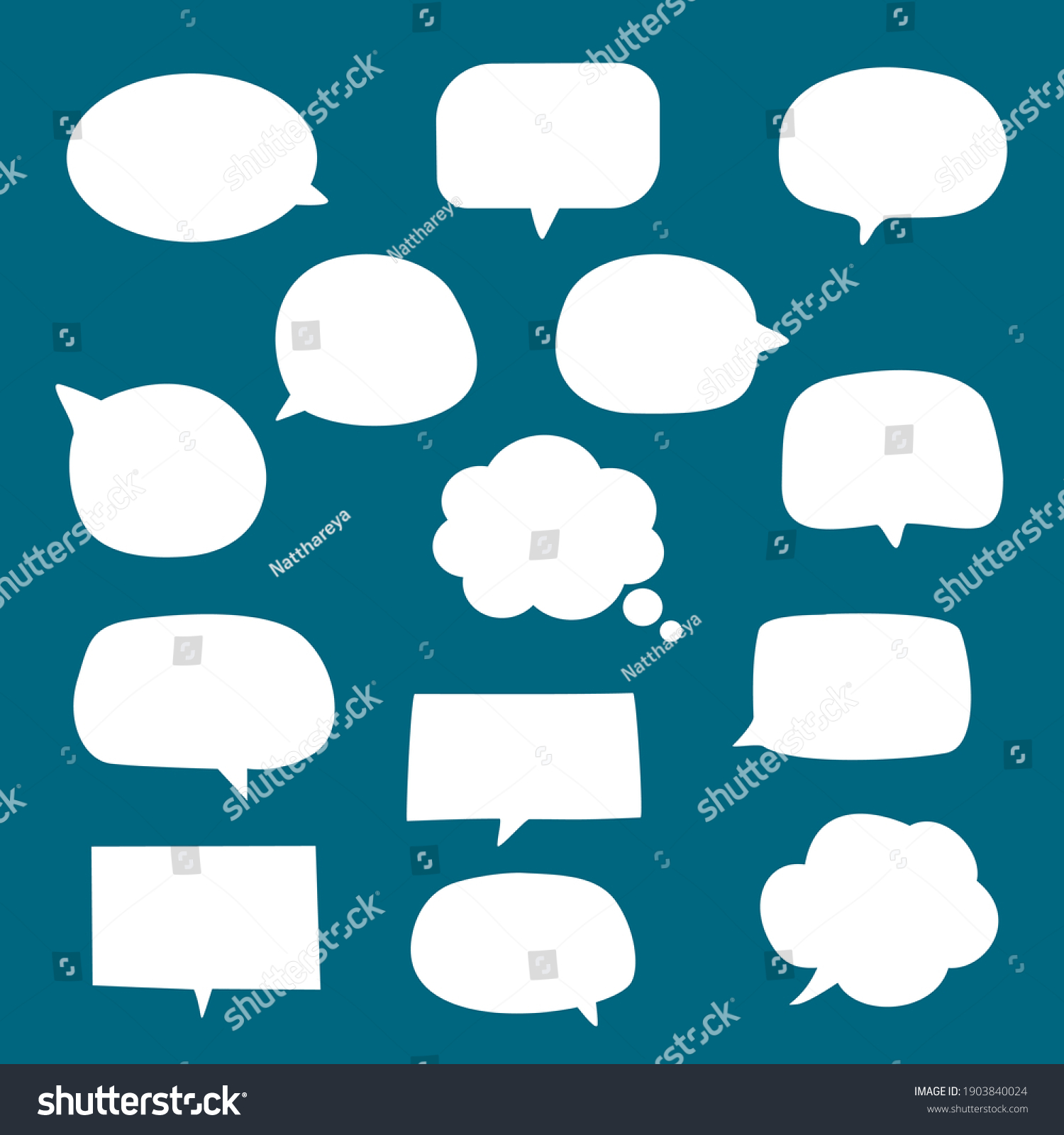 Set Blank Empty White Speech Bubbles Stock Vector (Royalty Free ...