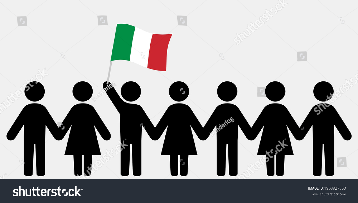 People Italian Flag Holding Hands Stock Vector (Royalty Free ...