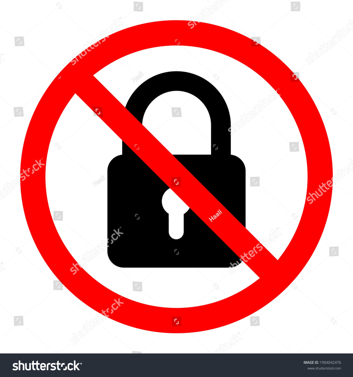 No Lock Icon Blocking Icon Lock Stock Vector (Royalty Free) 1904042476 ...