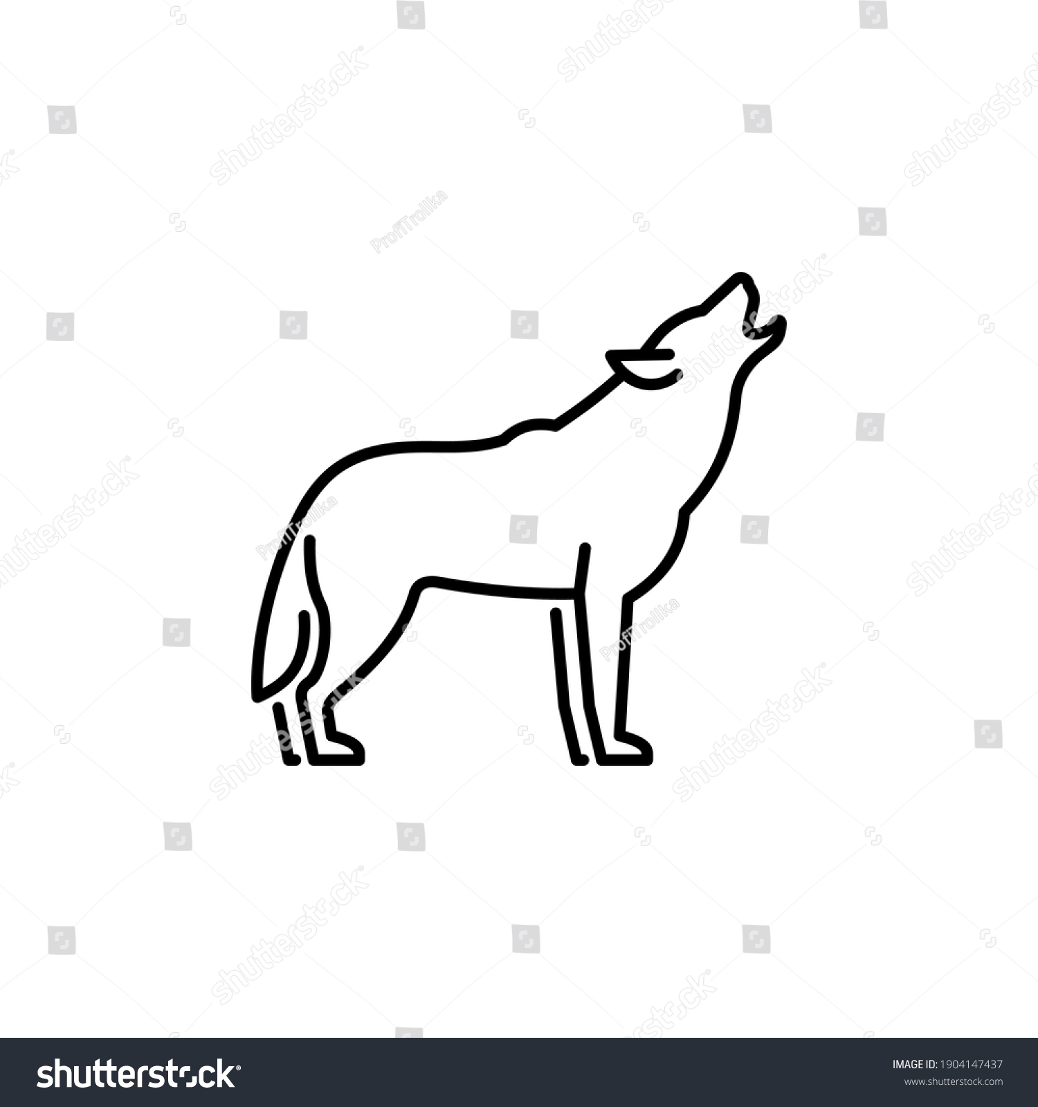 Wolf Vector Icon Wildlife Illustration Wild Stock Vector (Royalty Free ...