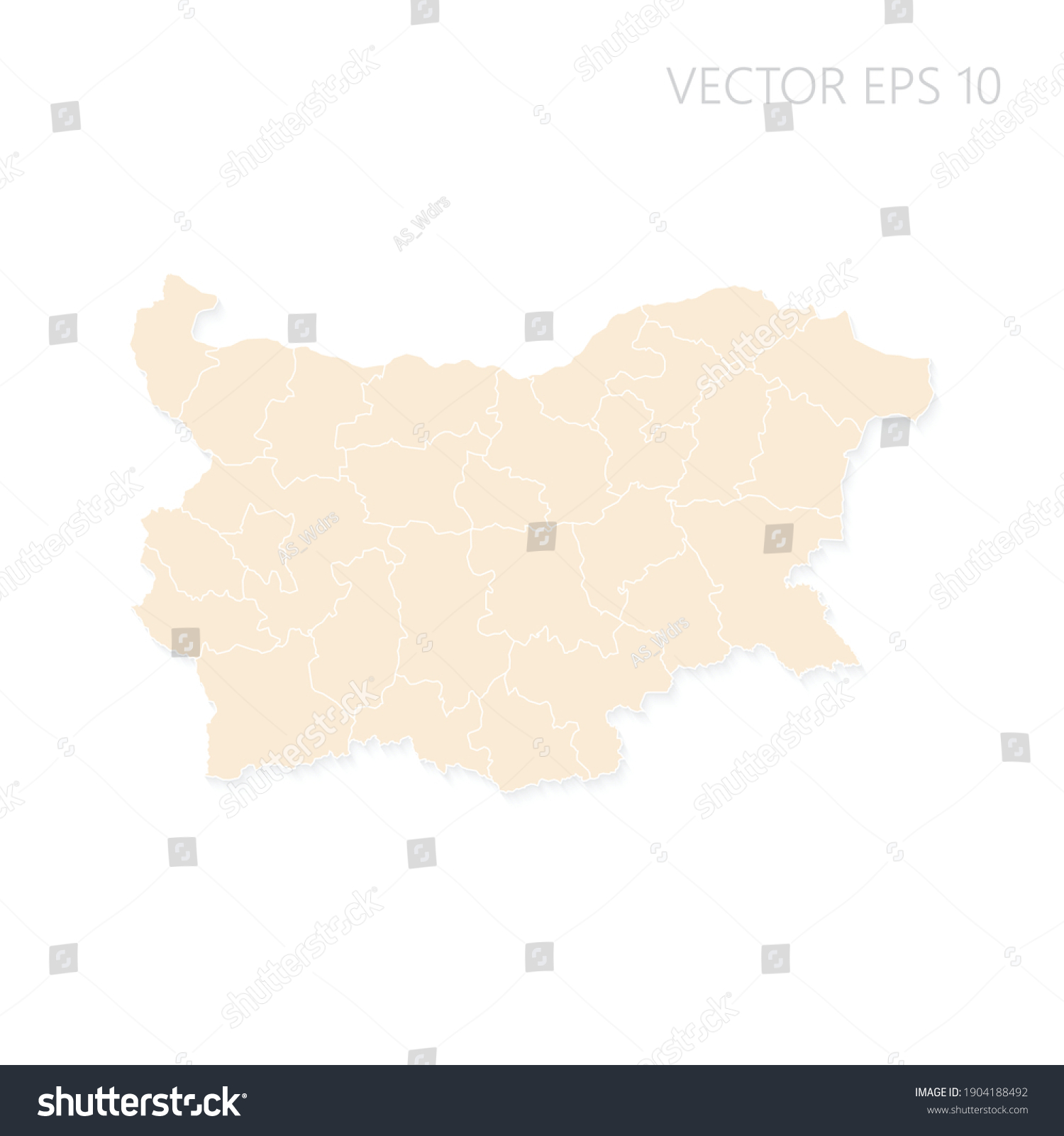 Blank Map Bulgaria High Detailed Set Stock Vector (royalty Free 