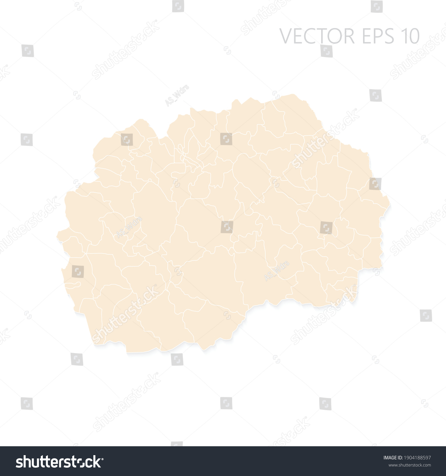 Blank Map Macedonia High Detailed Set Stock Vector (Royalty Free ...