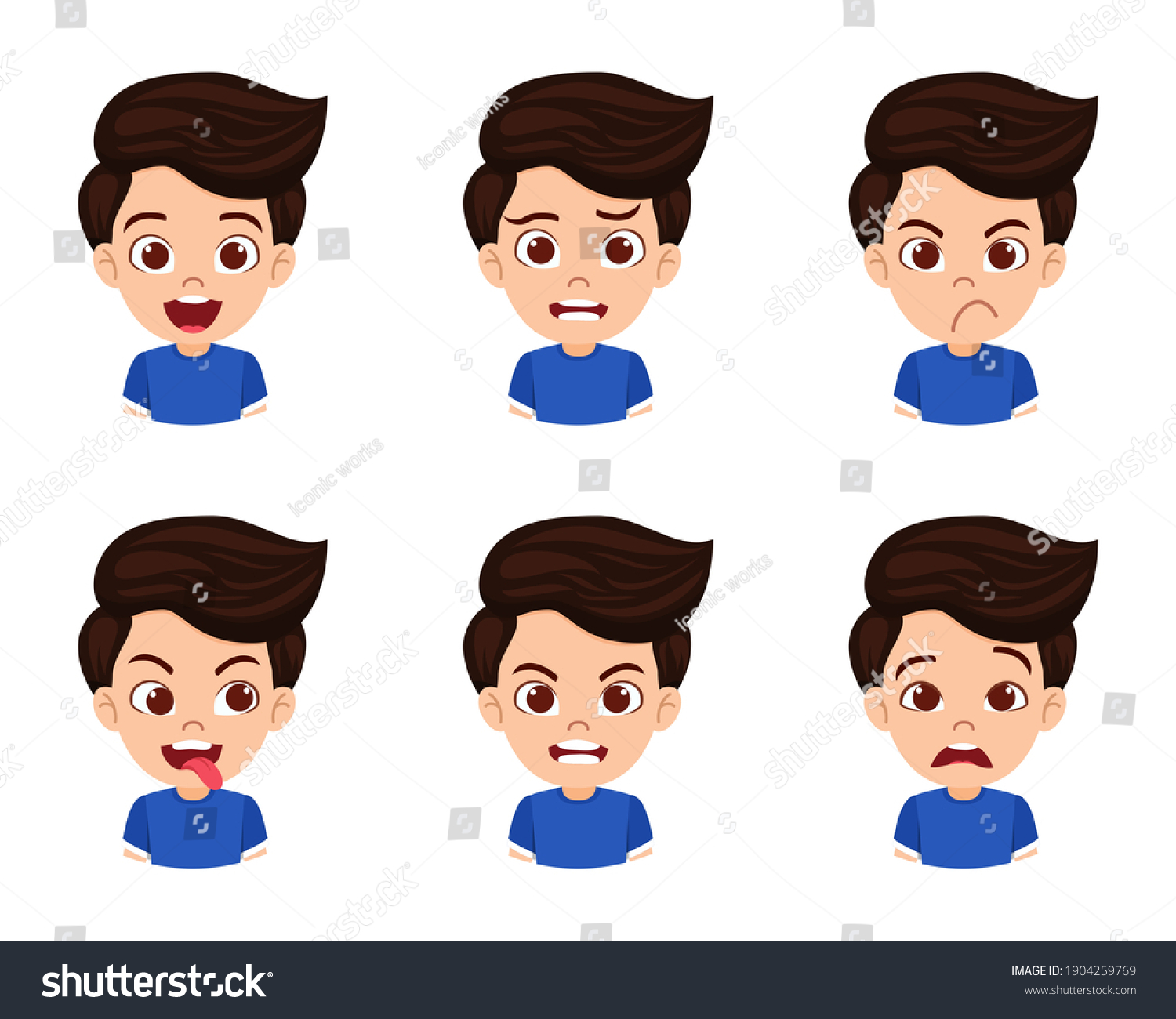 Cute Beautiful Kid Boy Character Showing Stock Vector (Royalty Free ...