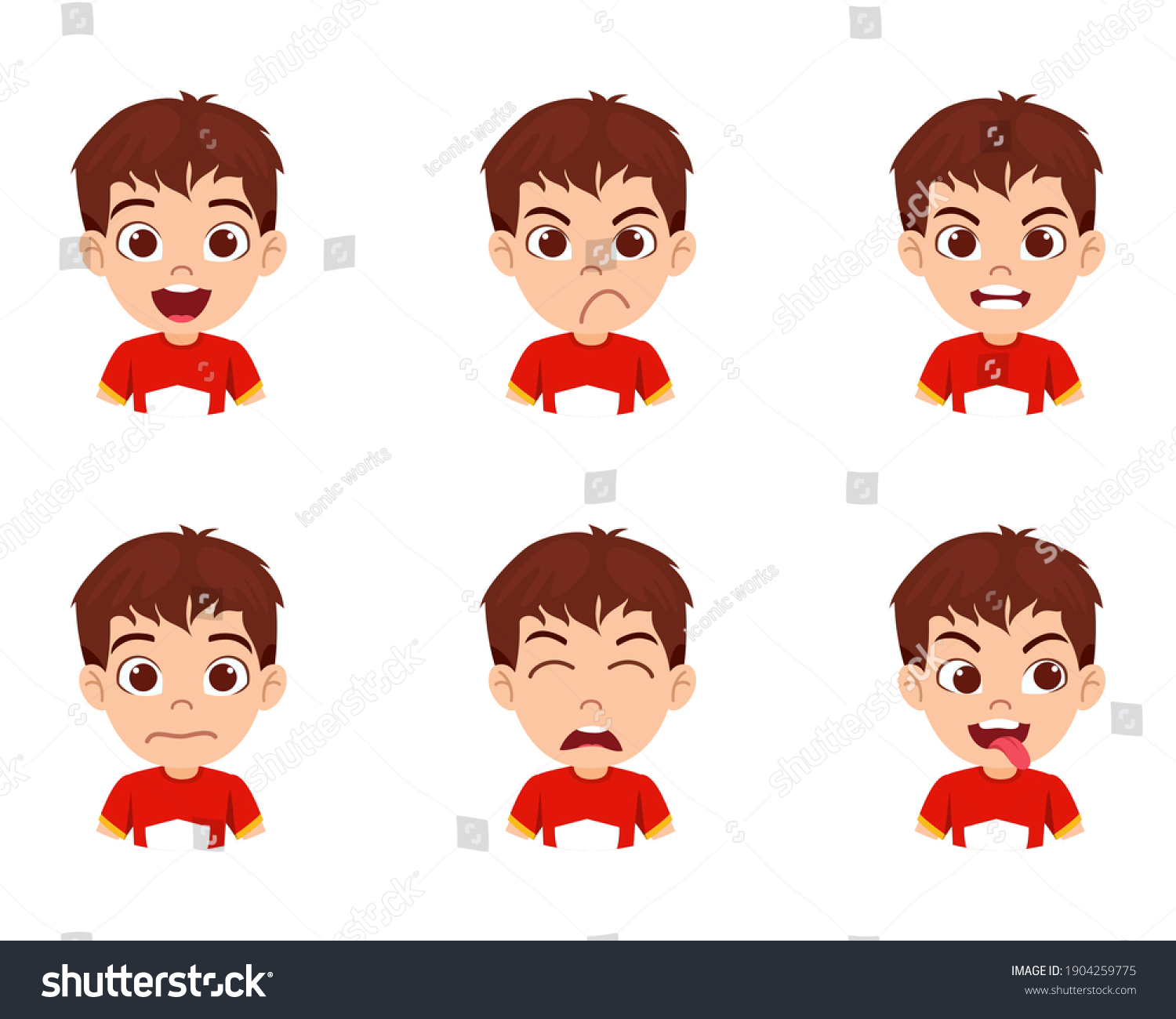 Cute Beautiful Kid Boy Character Showing Stock Vector (Royalty Free ...