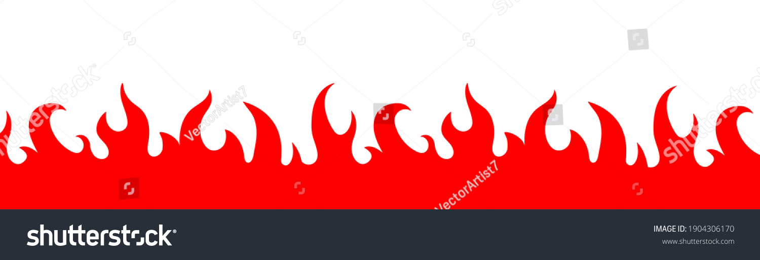 Fire Flame Frame Border Burning Fire Stock Vector (Royalty Free ...