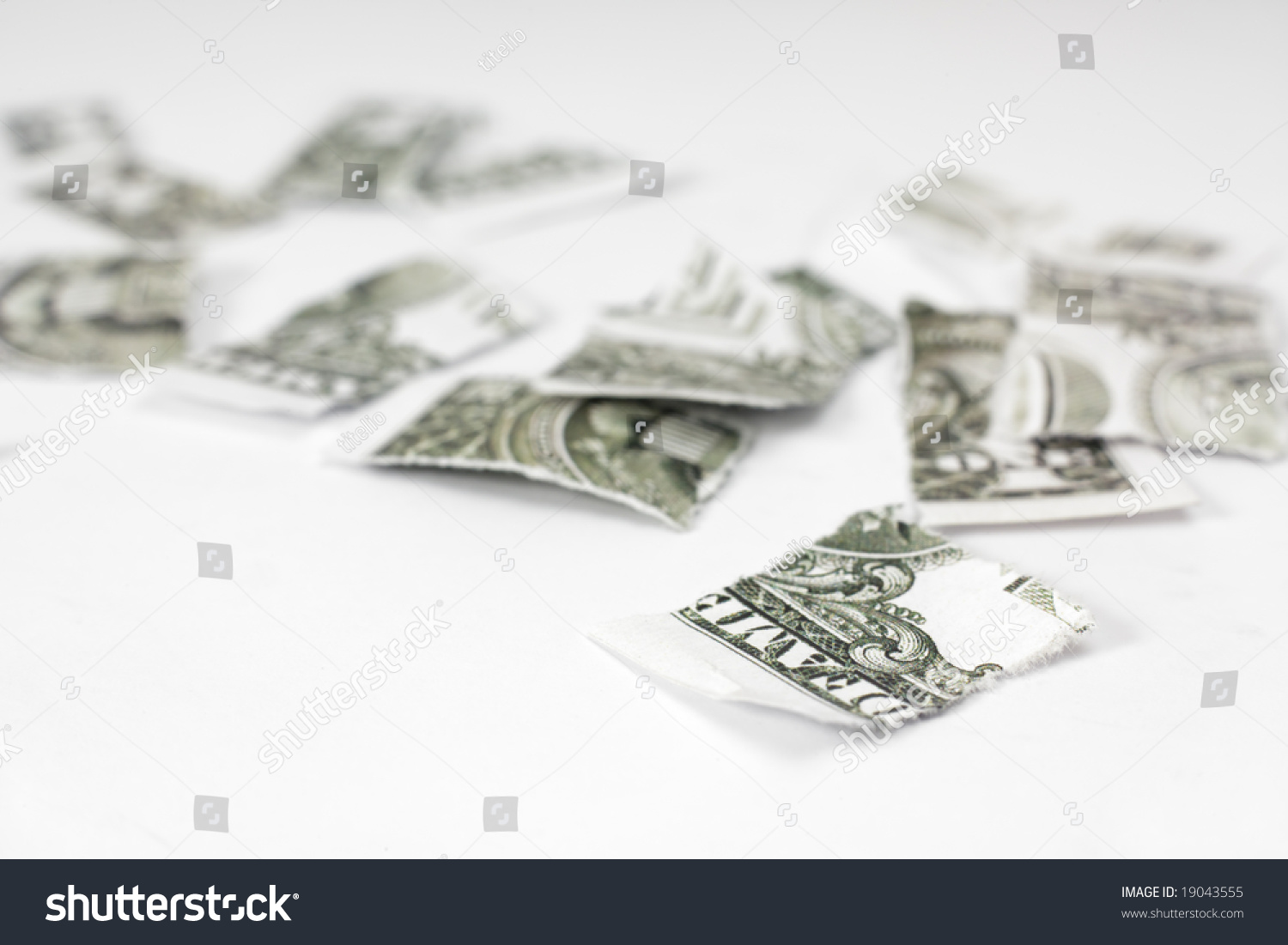 Ripped Dollar Banknote On White Background Stock Photo 19043555 ...