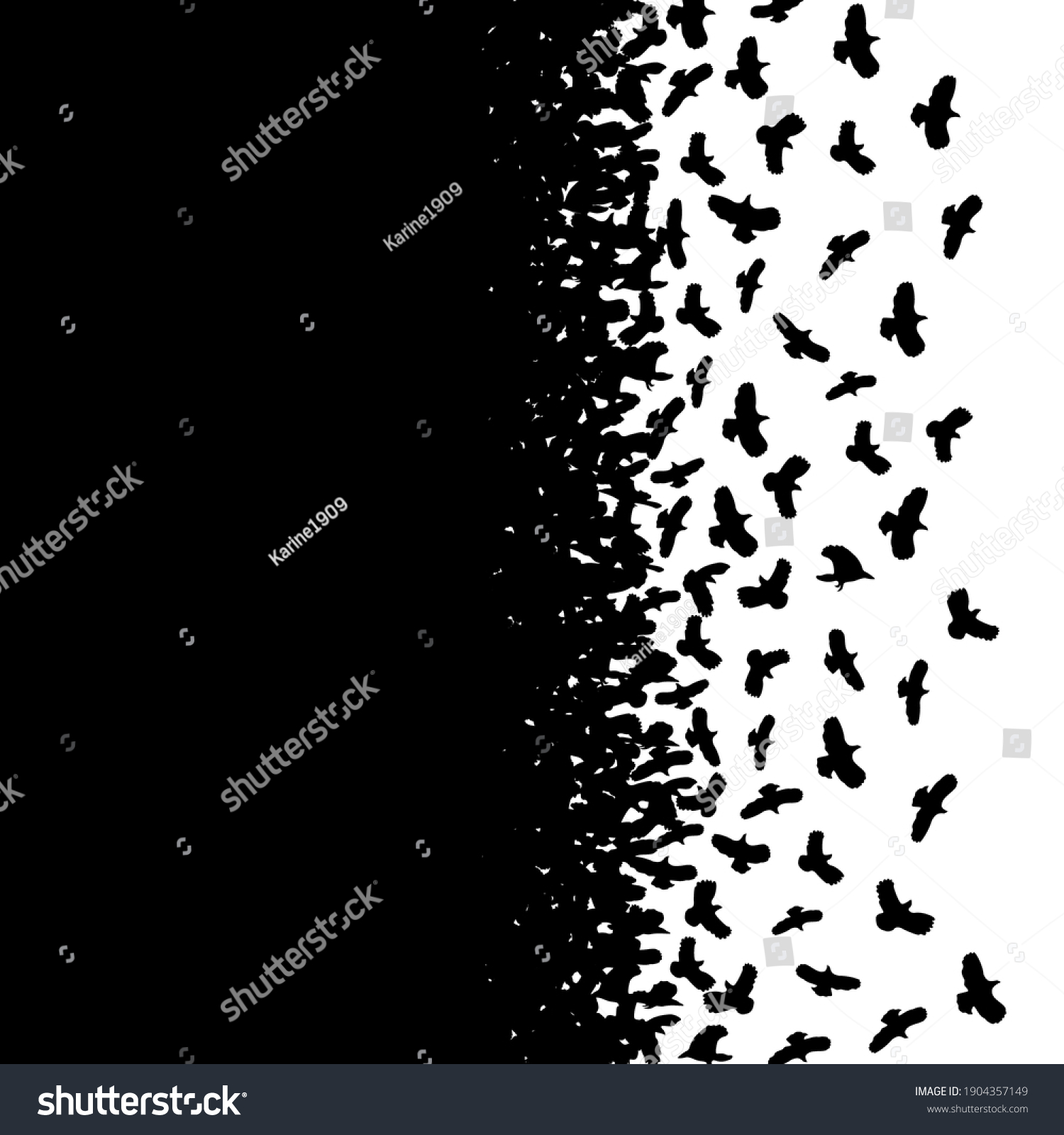 Black Birds On White Background Black Stock Vector (Royalty Free ...