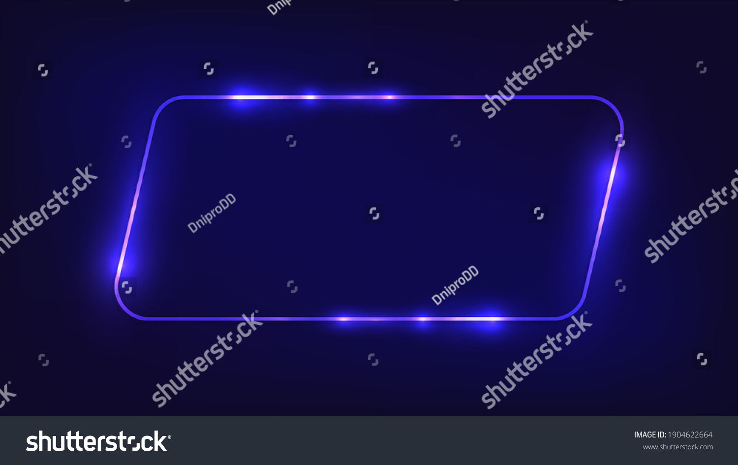 Neon Rounded Parallelogram Frame Shining Effects Stock Vector (Royalty ...