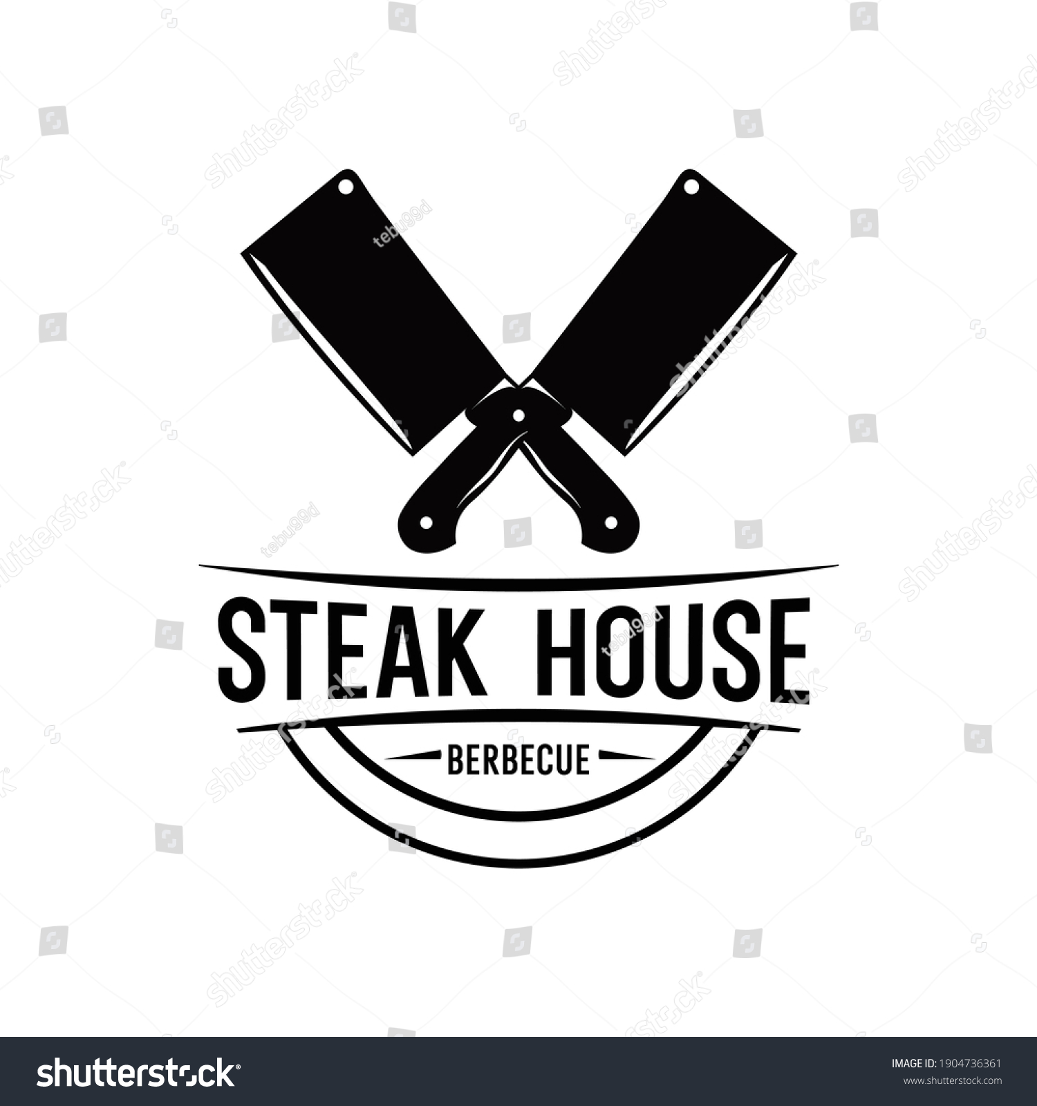 Steak House Logo Design Simple Vector Stock Vector (Royalty Free ...