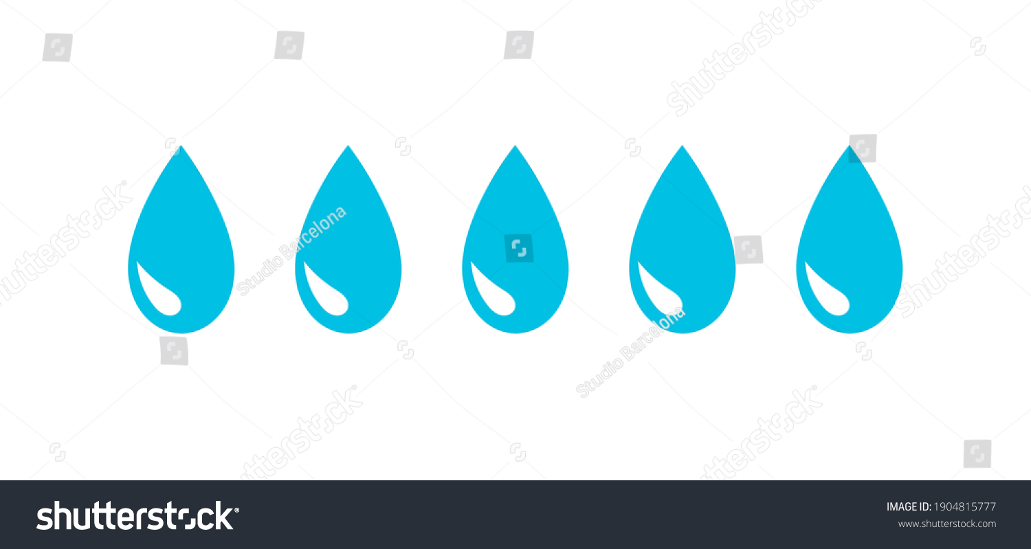 Water Drops Icons Wetness Moisture Scale Stock Vector (Royalty Free ...