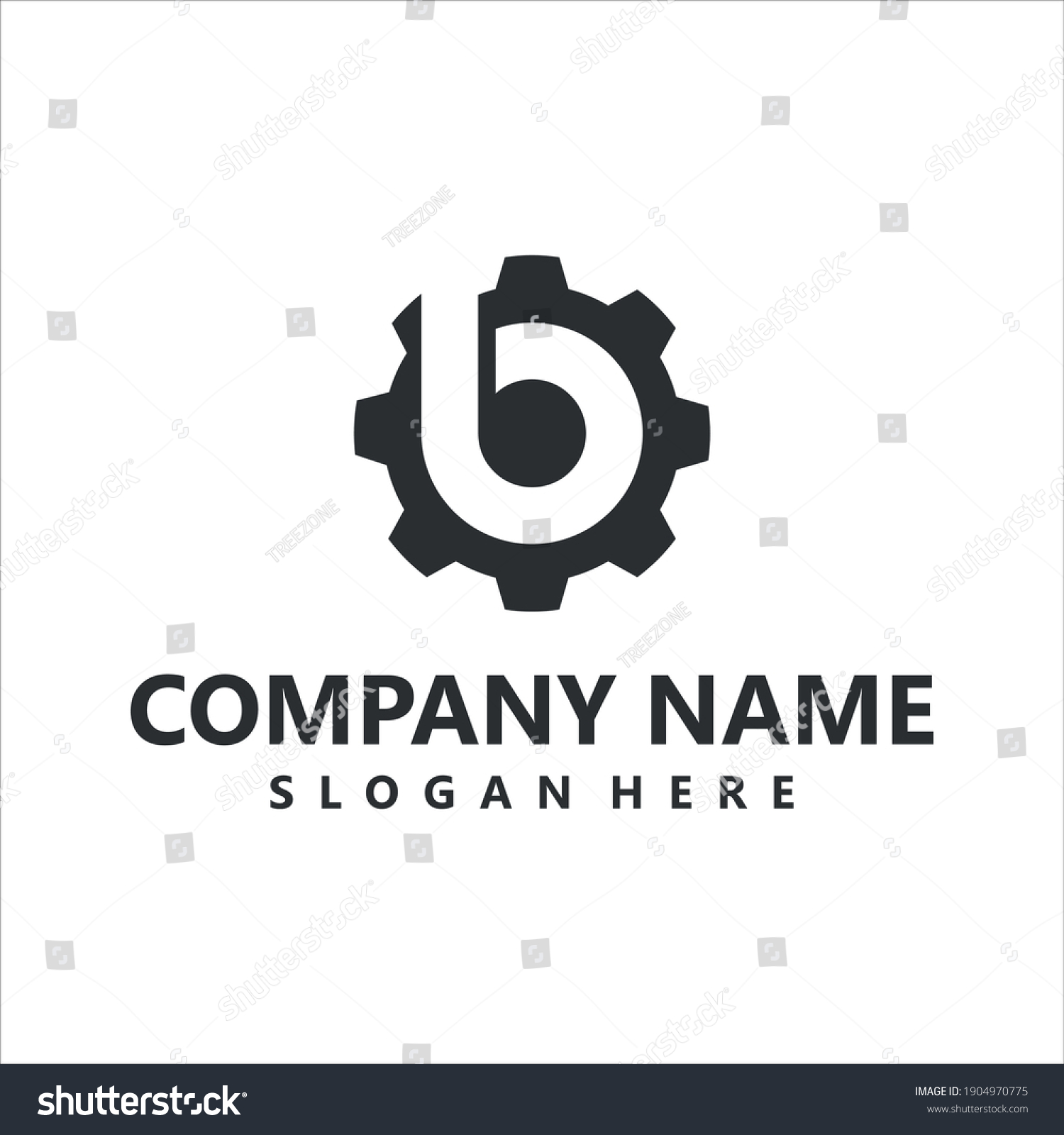 Initial Letter B Gear Engineering Logo Stock Vector (Royalty Free ...