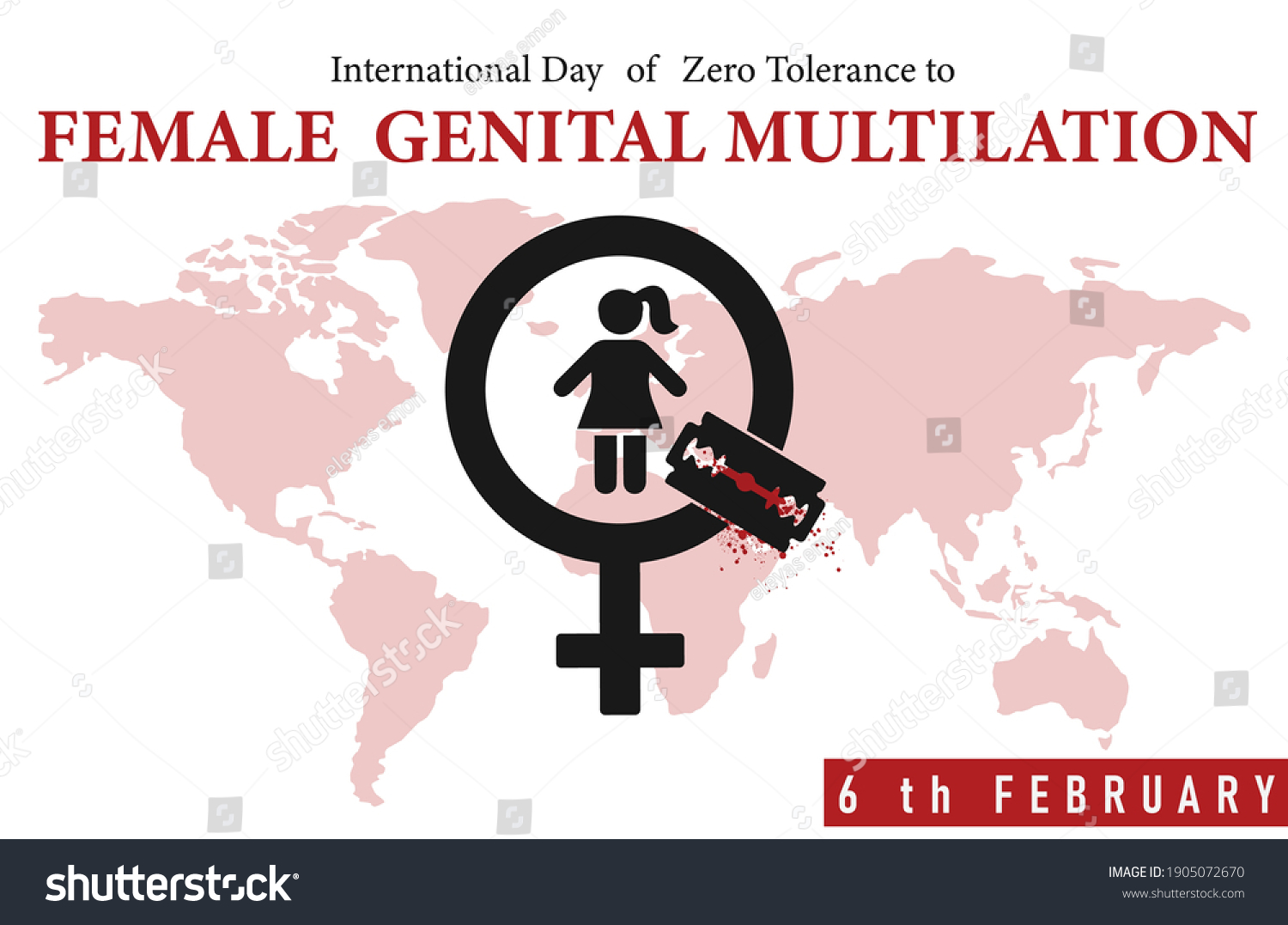 International Day Zero Tolerance Female Genital Stock Vector Royalty Free 1905072670 5589