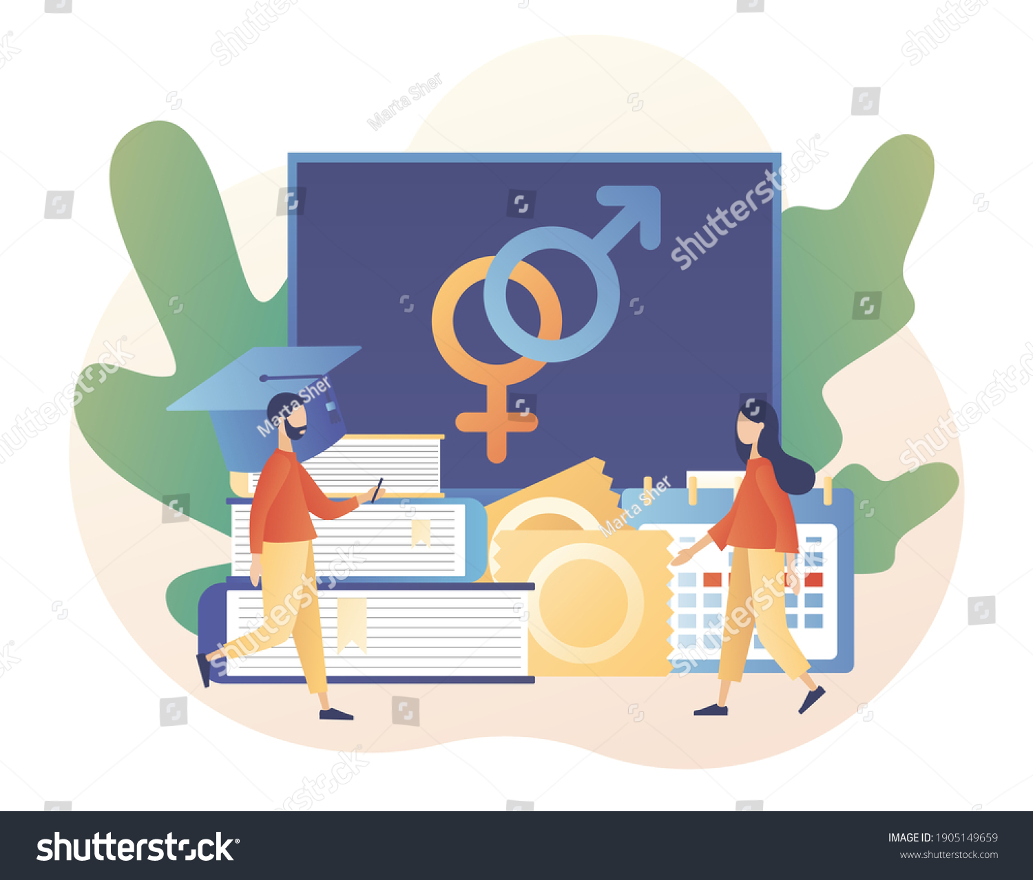 Sexual Education Concept Contraception Reproduction System Stock Vector Royalty Free 