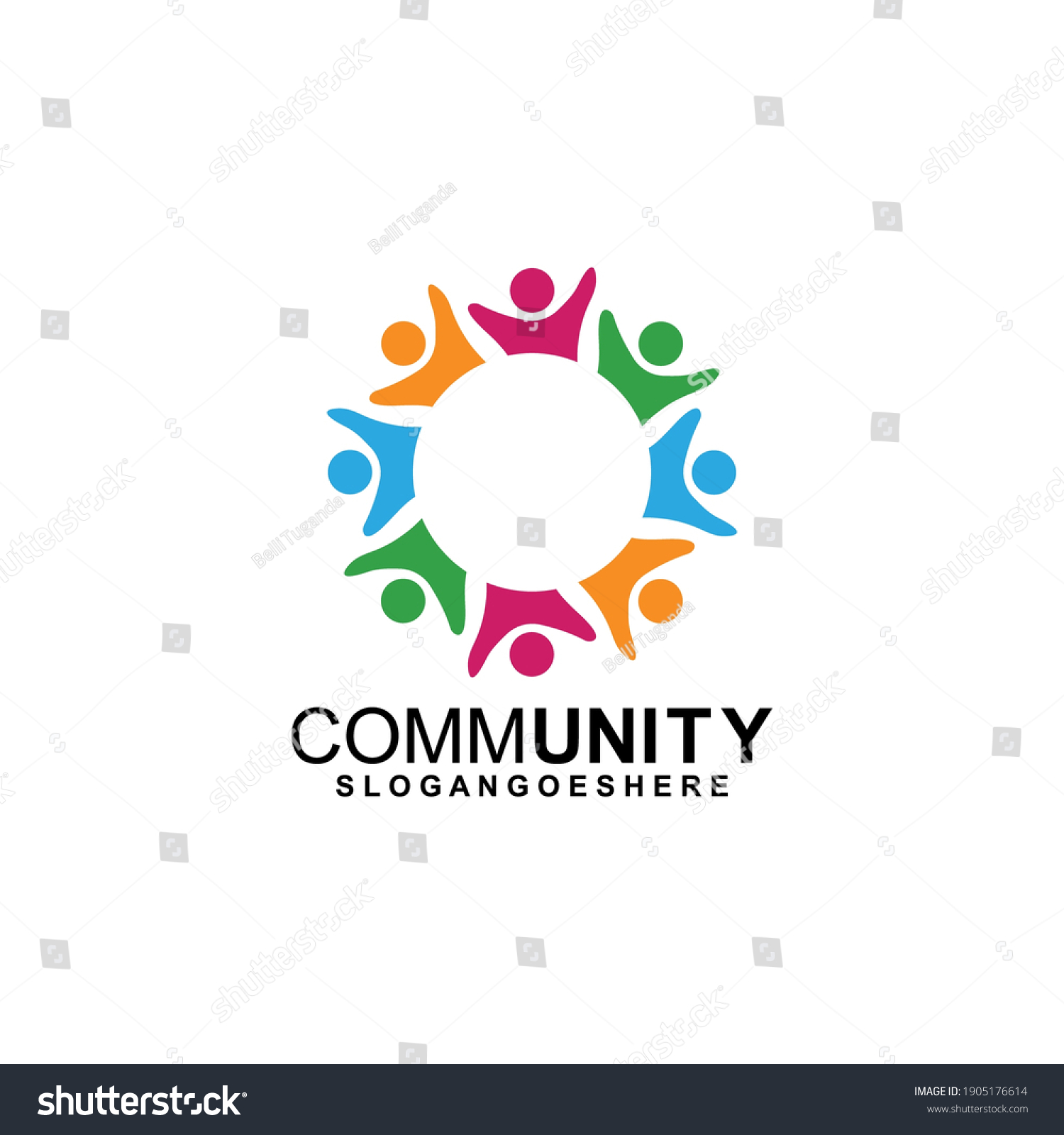 Community Logo Icon Design Colorful People Stock Vector (Royalty Free ...