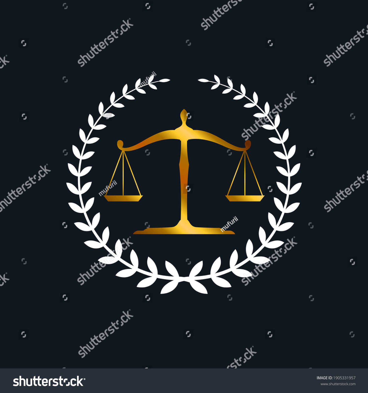 Law Scale Logo Icon Illustration Stock Vector (Royalty Free) 1905331957 ...