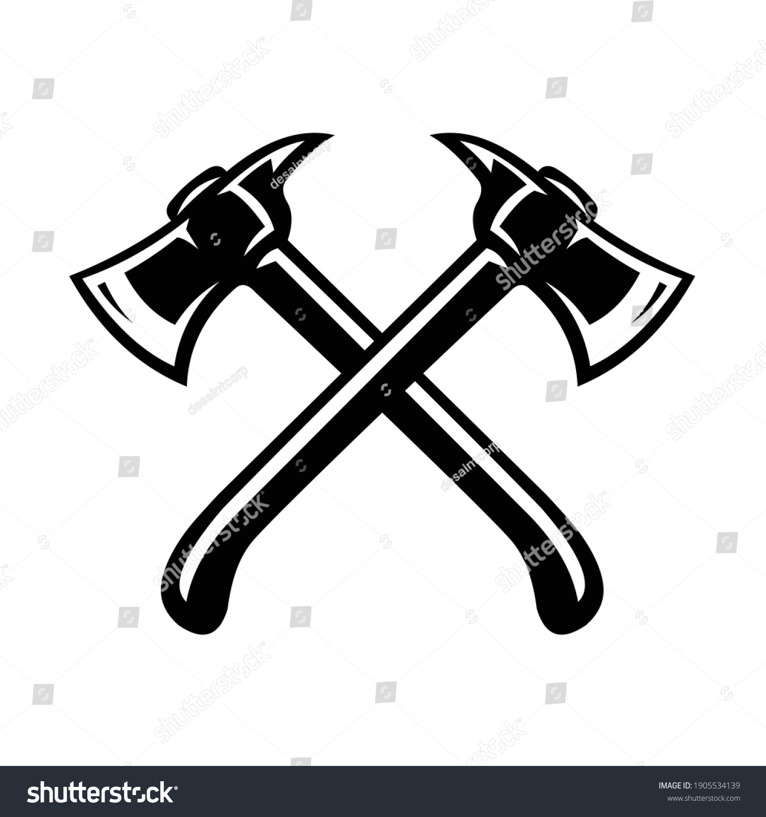 Crossing Axes Vector Image Illustration Best Stock Vector (Royalty Free ...