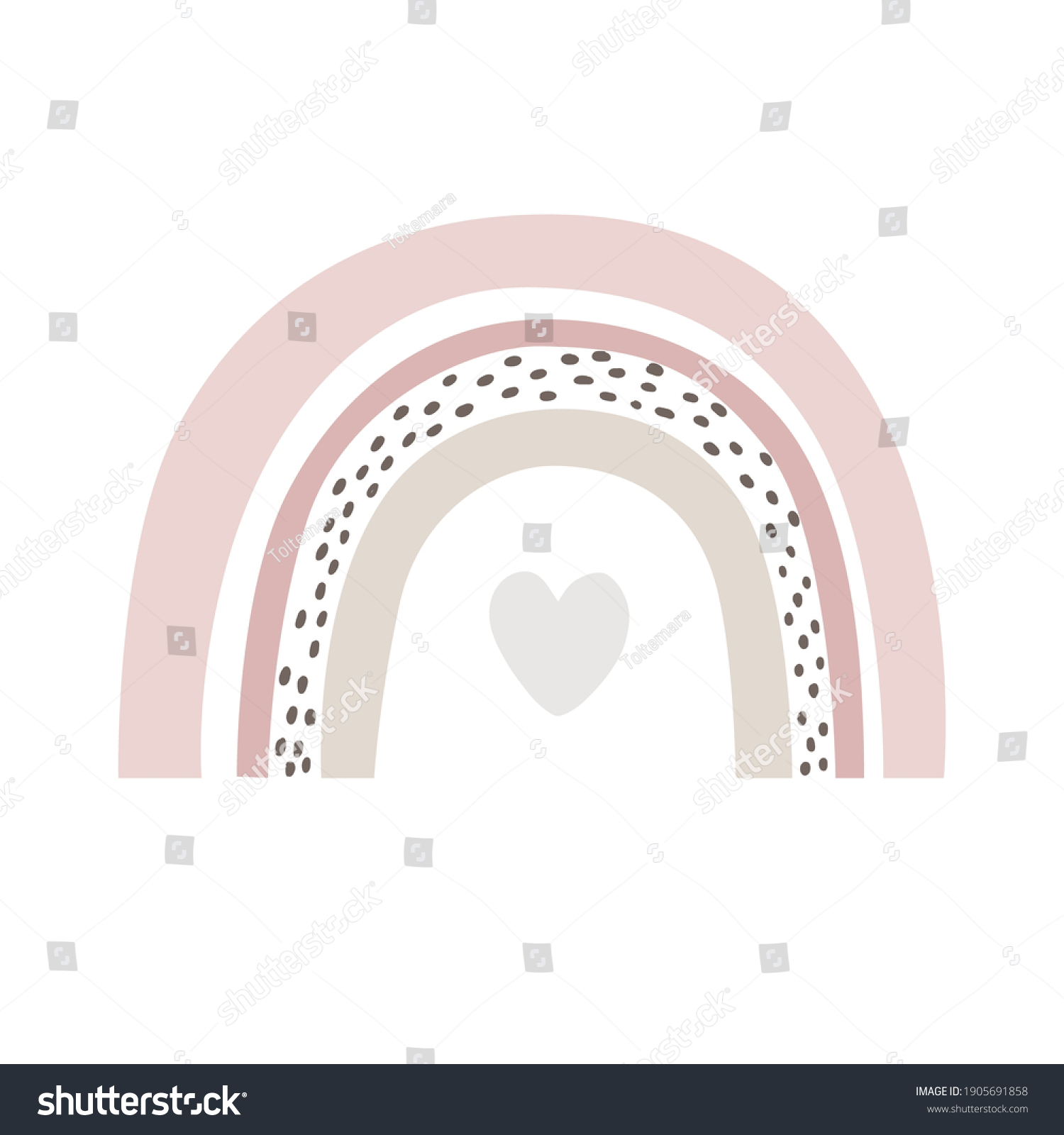 Rainbow Vector Cartoon Scandinavian Style Isolated Stock Vector ...