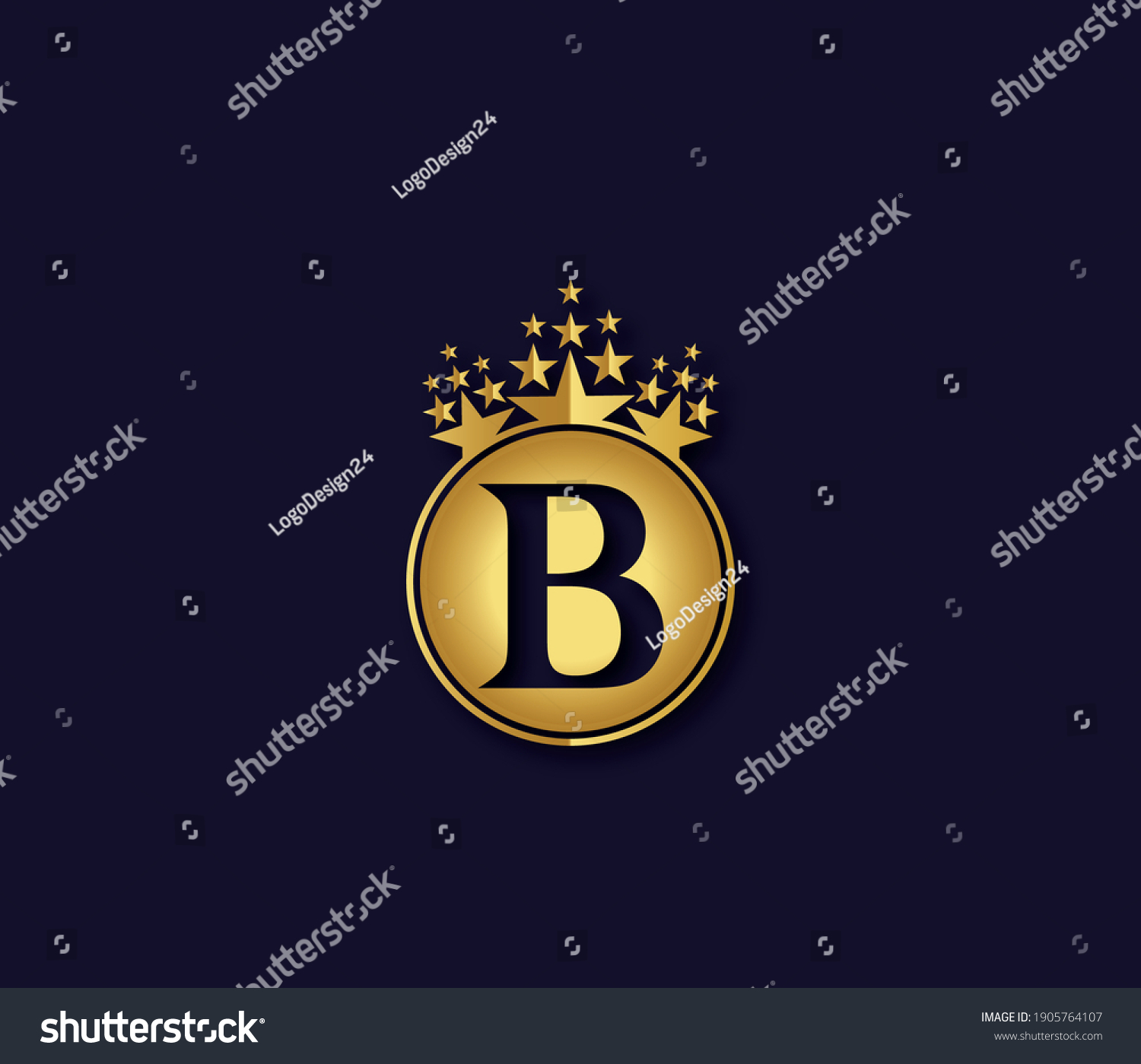 B Letter Crown Golden Colors Logo Stock Illustration 1905764107 ...