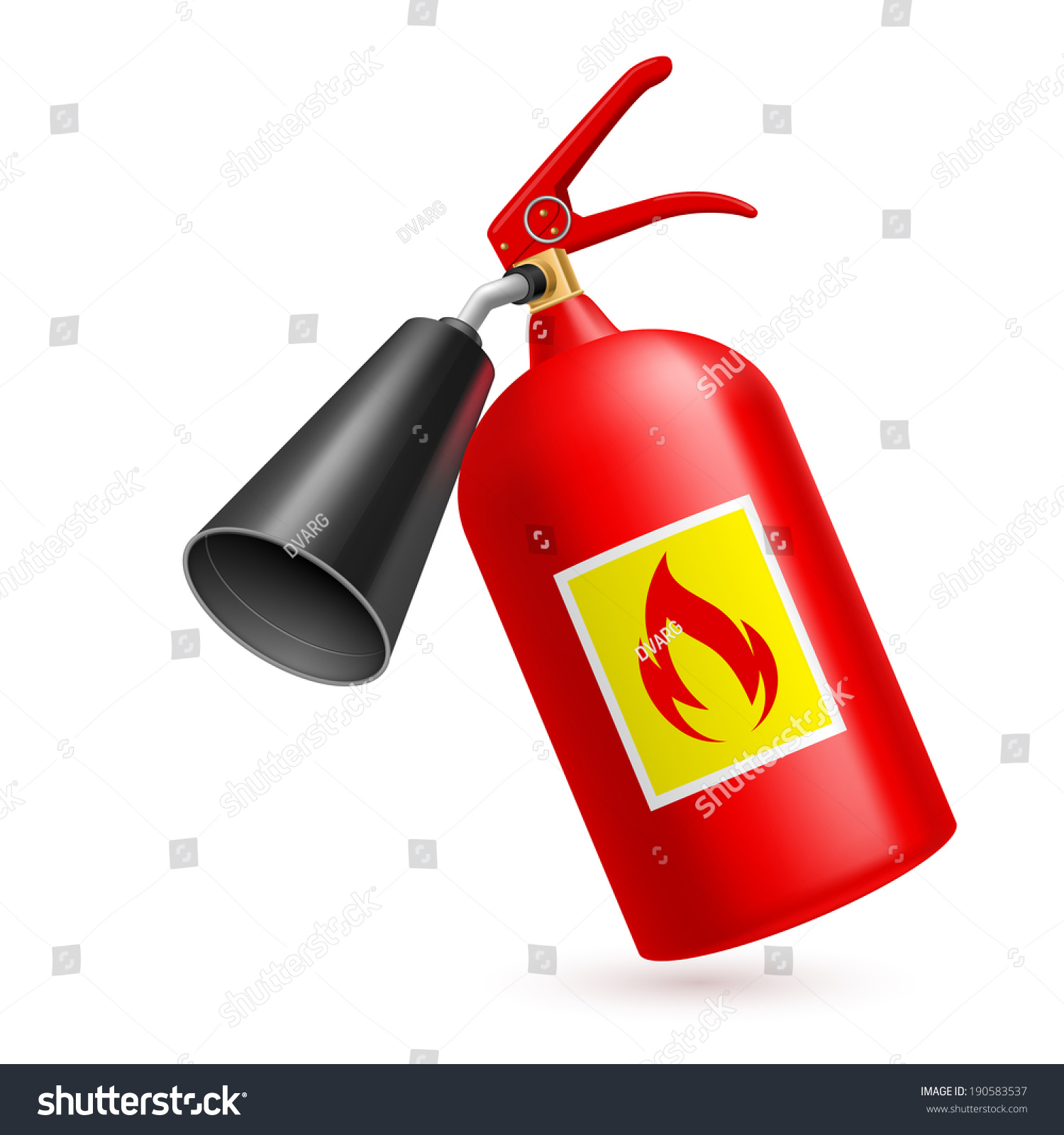 Red Fire Extinguisher On White Background Stock Vector (Royalty Free ...