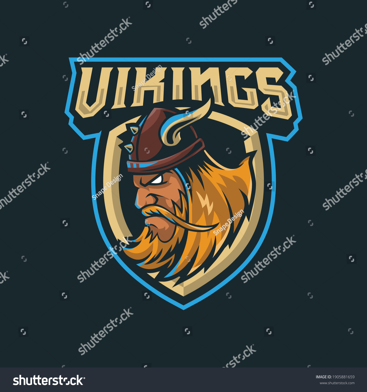 Vikings Mascot Logo Design Illustration Sport Stock Vector (Royalty ...