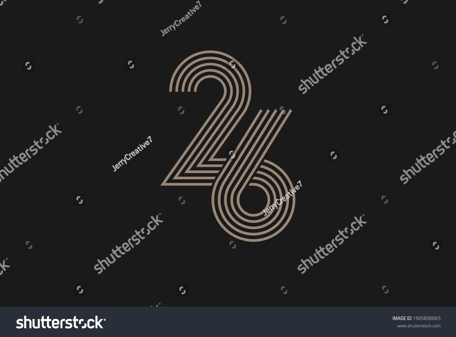 Number 26 Logo Monogram Number 26 Stock Vector Royalty Free