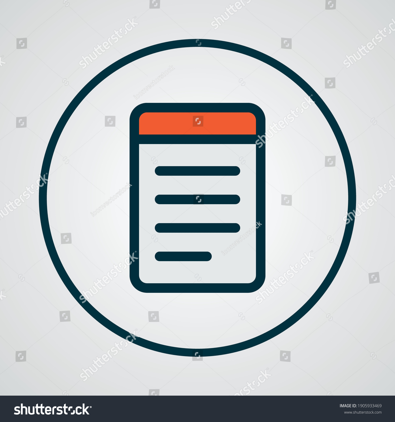 Notepad Icon Colored Line Symbol Premium Stock Vector (Royalty Free