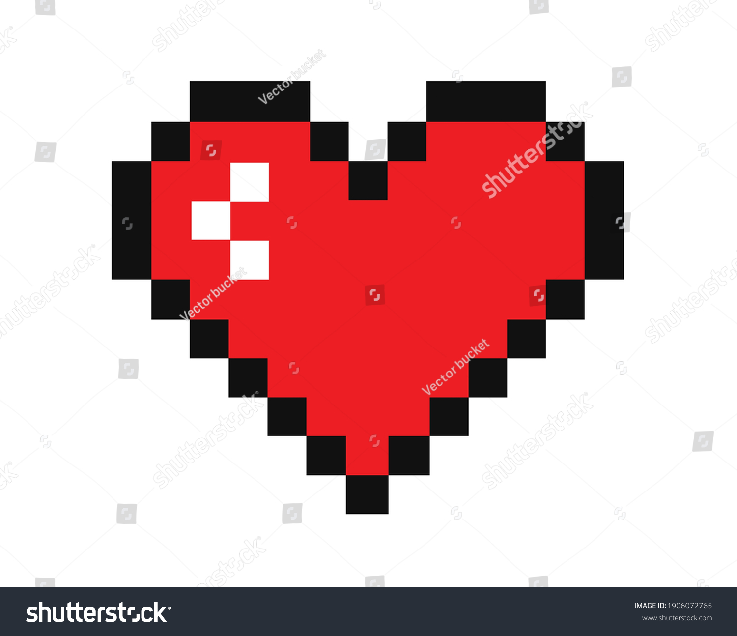 Pixel Heart Vector Red Heart Geometric Stock Vector (Royalty Free ...