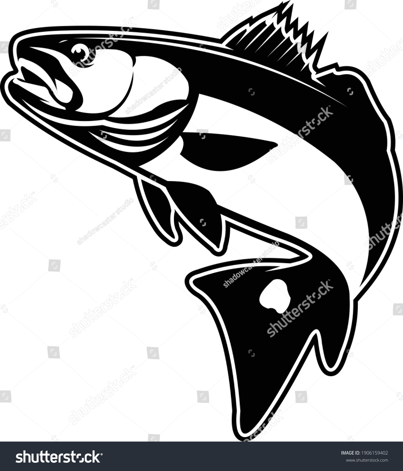 Redfish Fishing Logo Template Fresh Unique Stock Vector (Royalty Free ...