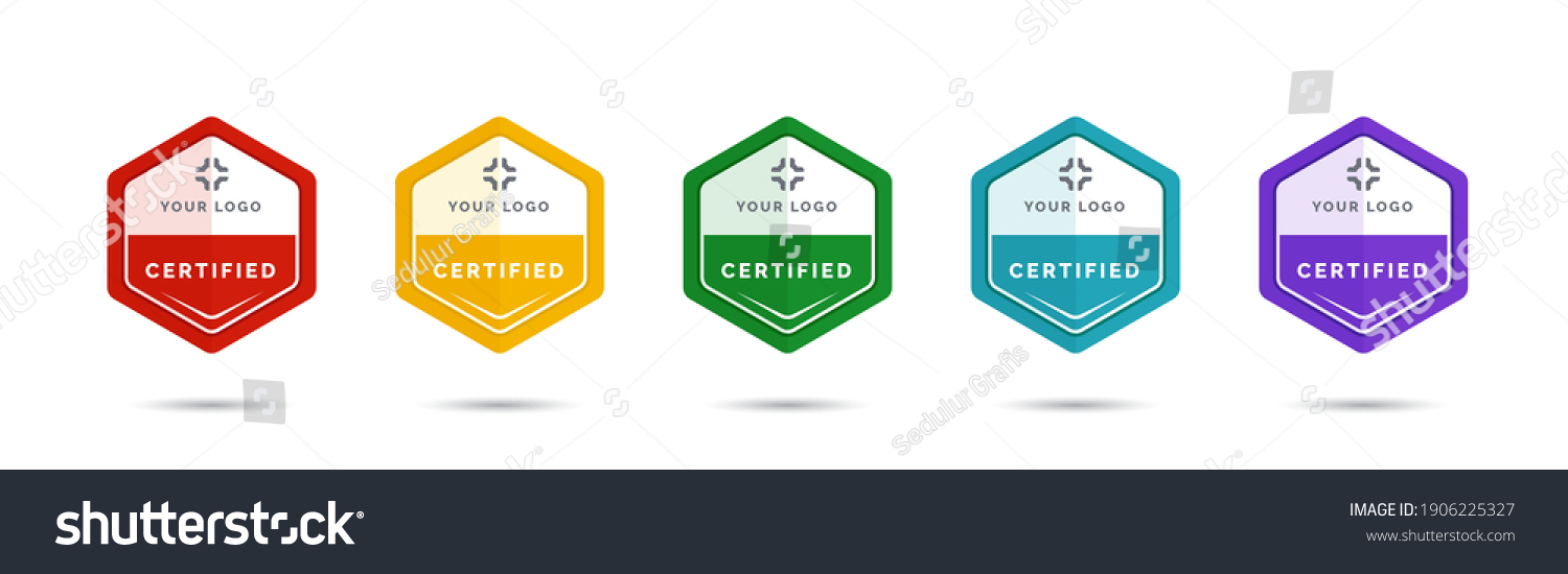 Set Company Training Badge Certificates Determine Stock Vector (Royalty ...