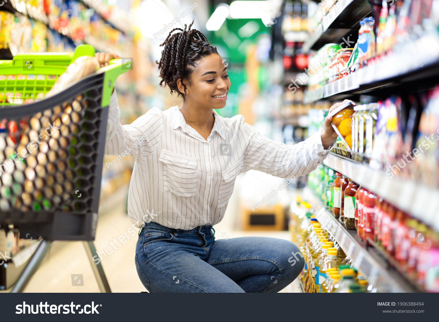 African Woman Buyer Choosing Products Doing Stock Photo 1906388494 ...