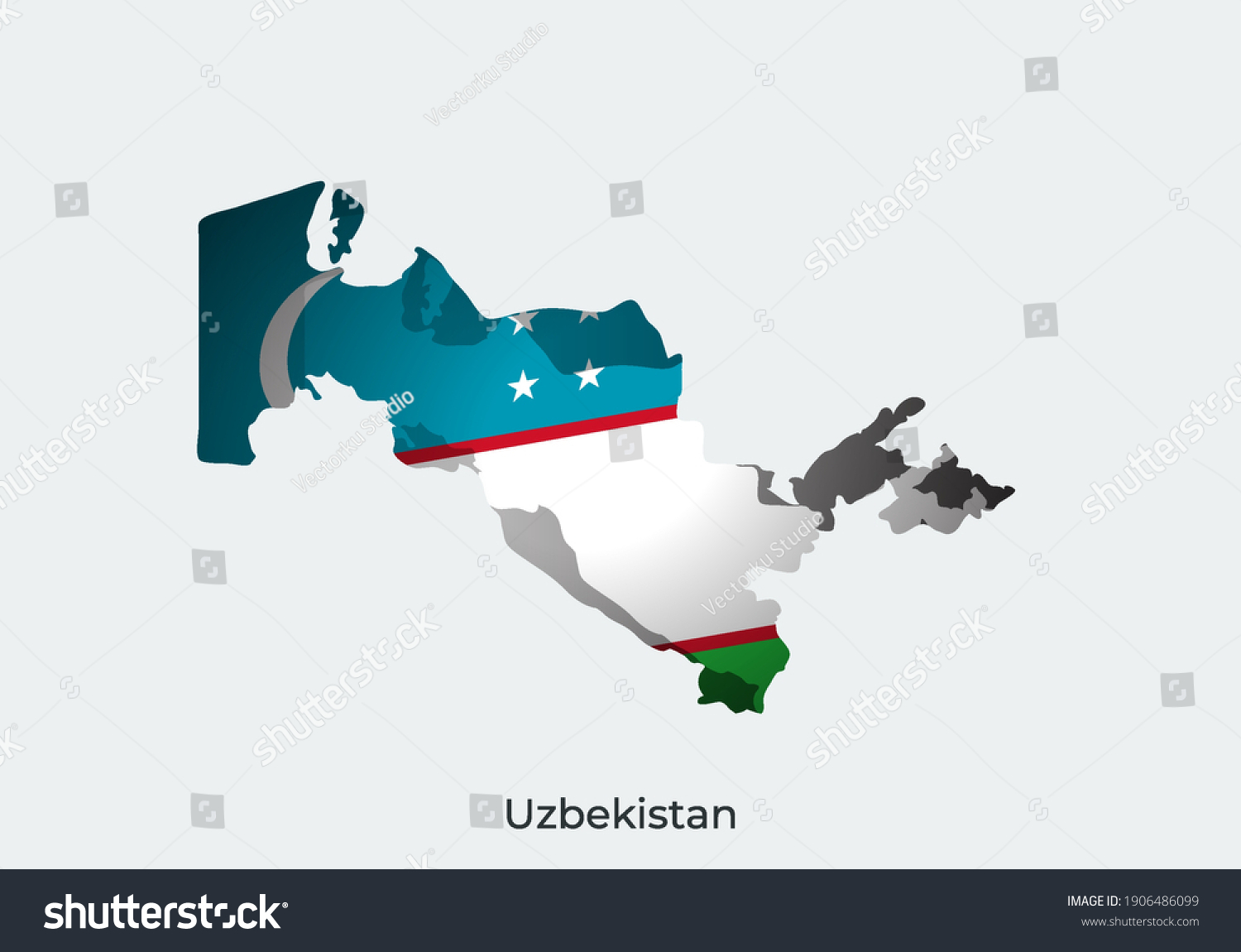 3d Paper Cut Map National Flag Stock Vector (Royalty Free) 1906486099 ...