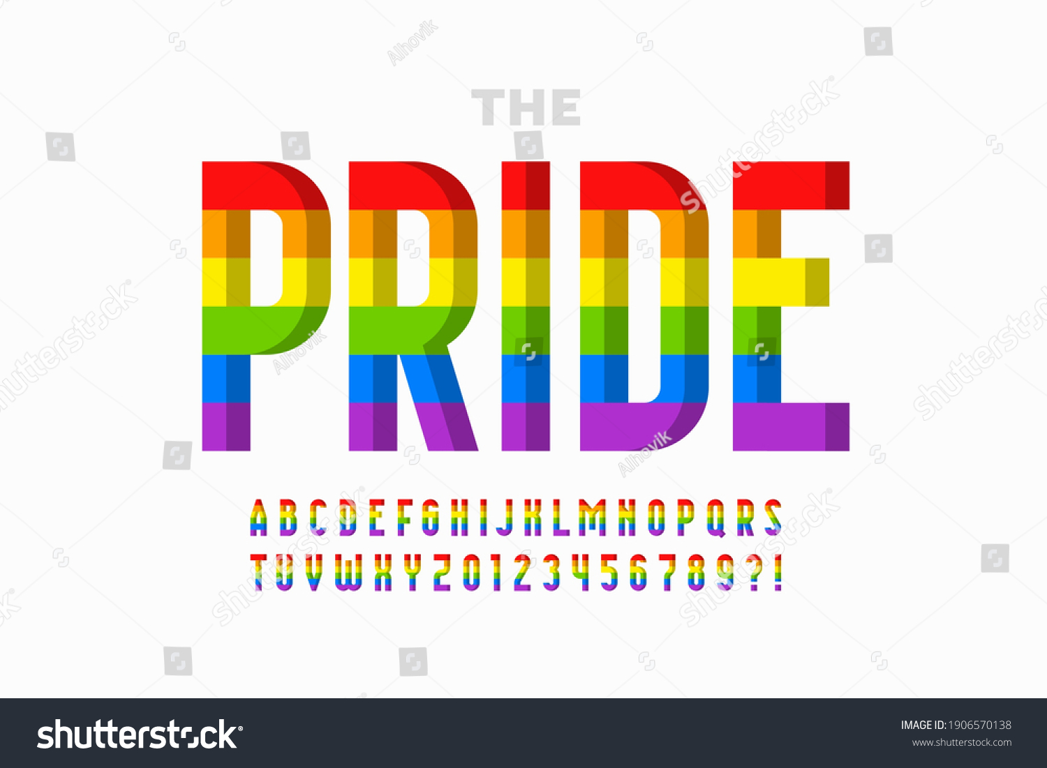 Lgbtq Rainbow Flag Colors Pride Font Stock Vector (Royalty Free ...