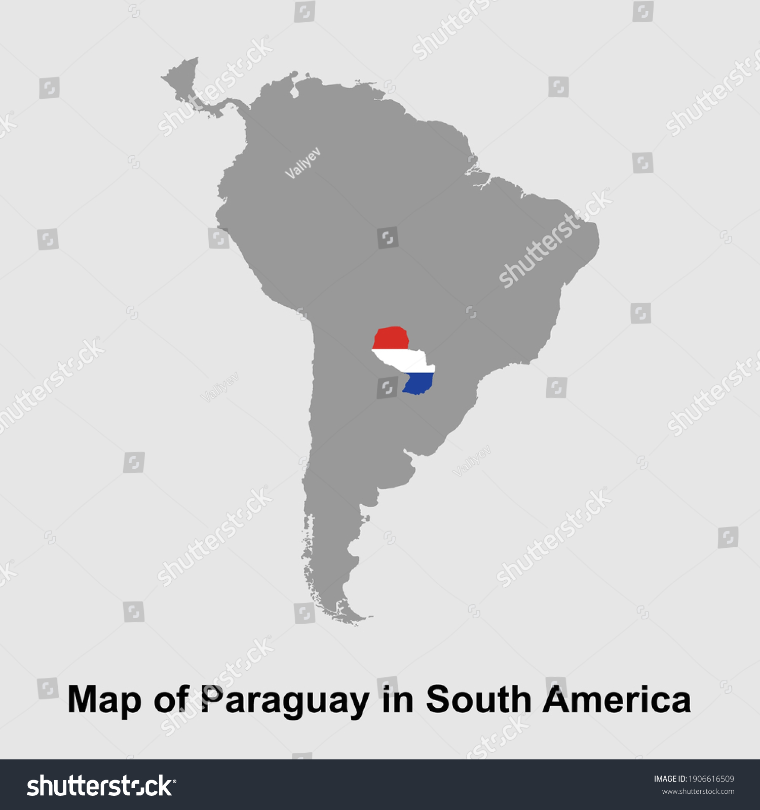 Map Paraguay South America Isolated Vector Stock Vector Royalty Free   Stock Vector Map Of Paraguay In South America Isolated Vector Illustration 1906616509 