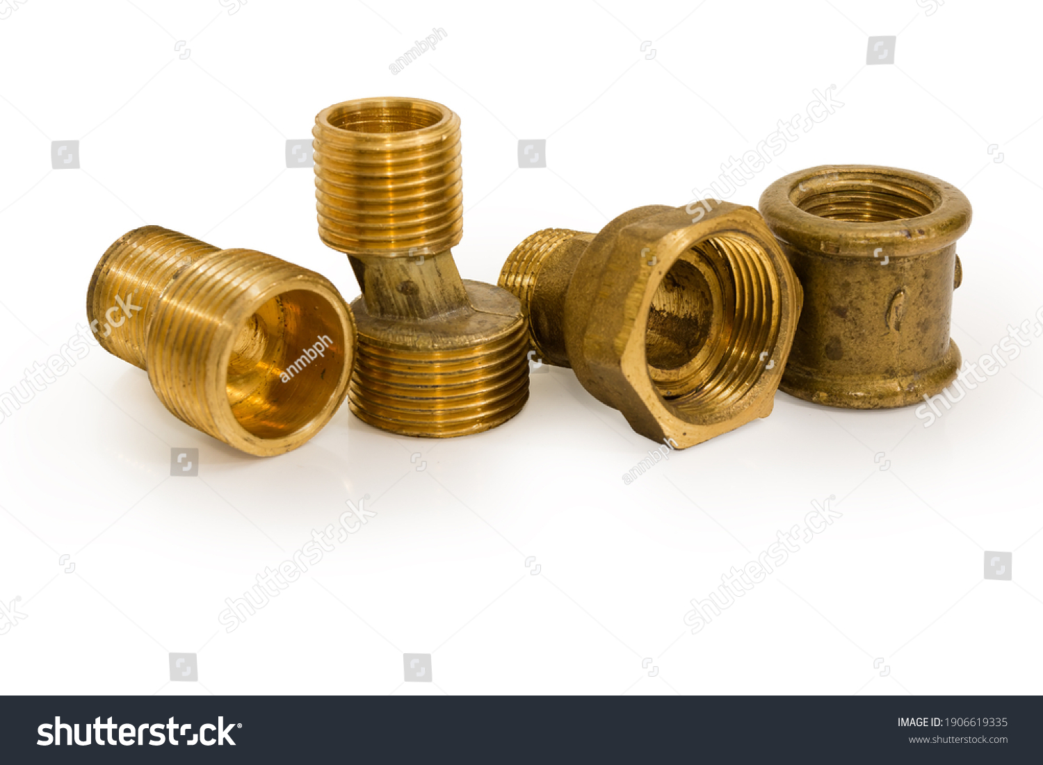 Brass Eccentric Connectors Pipe Coupling Connecting Stock Photo ...