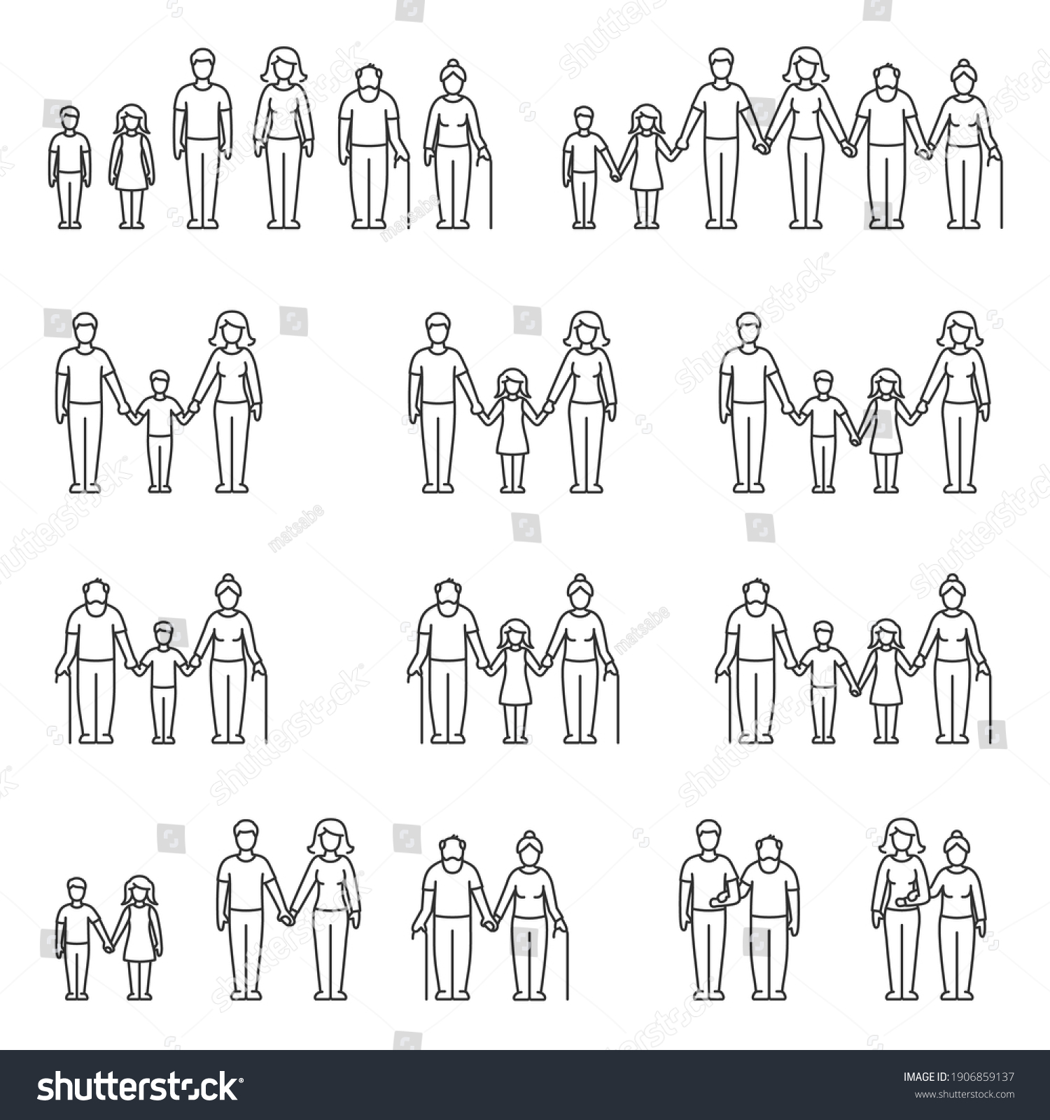 5,608 Old Family Outline Images, Stock Photos & Vectors | Shutterstock