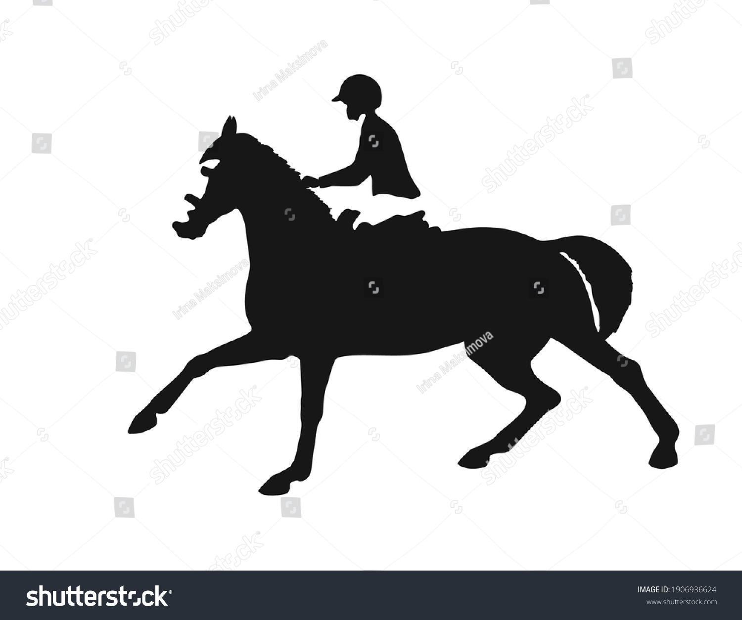 Equestrian Sport Athlete Riding Horse Vector Stock Vector (Royalty Free ...