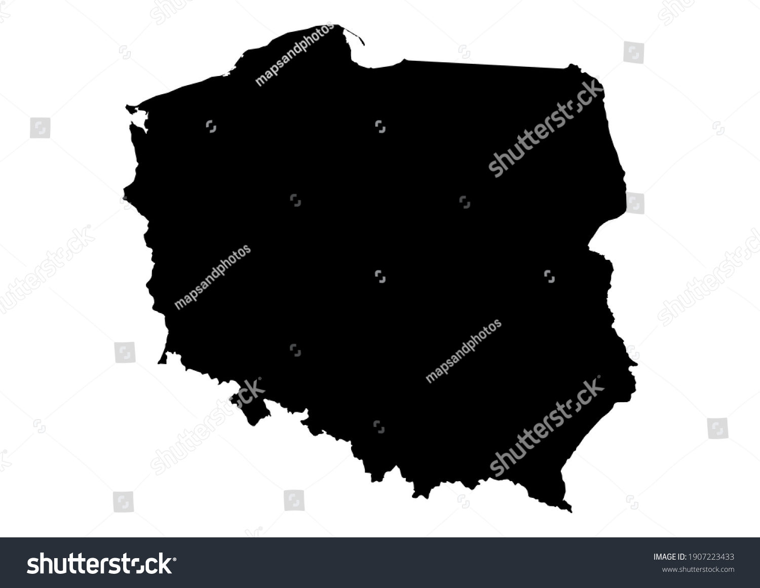 Detailed Map Poland Isolated On White Stock Vector (Royalty Free ...